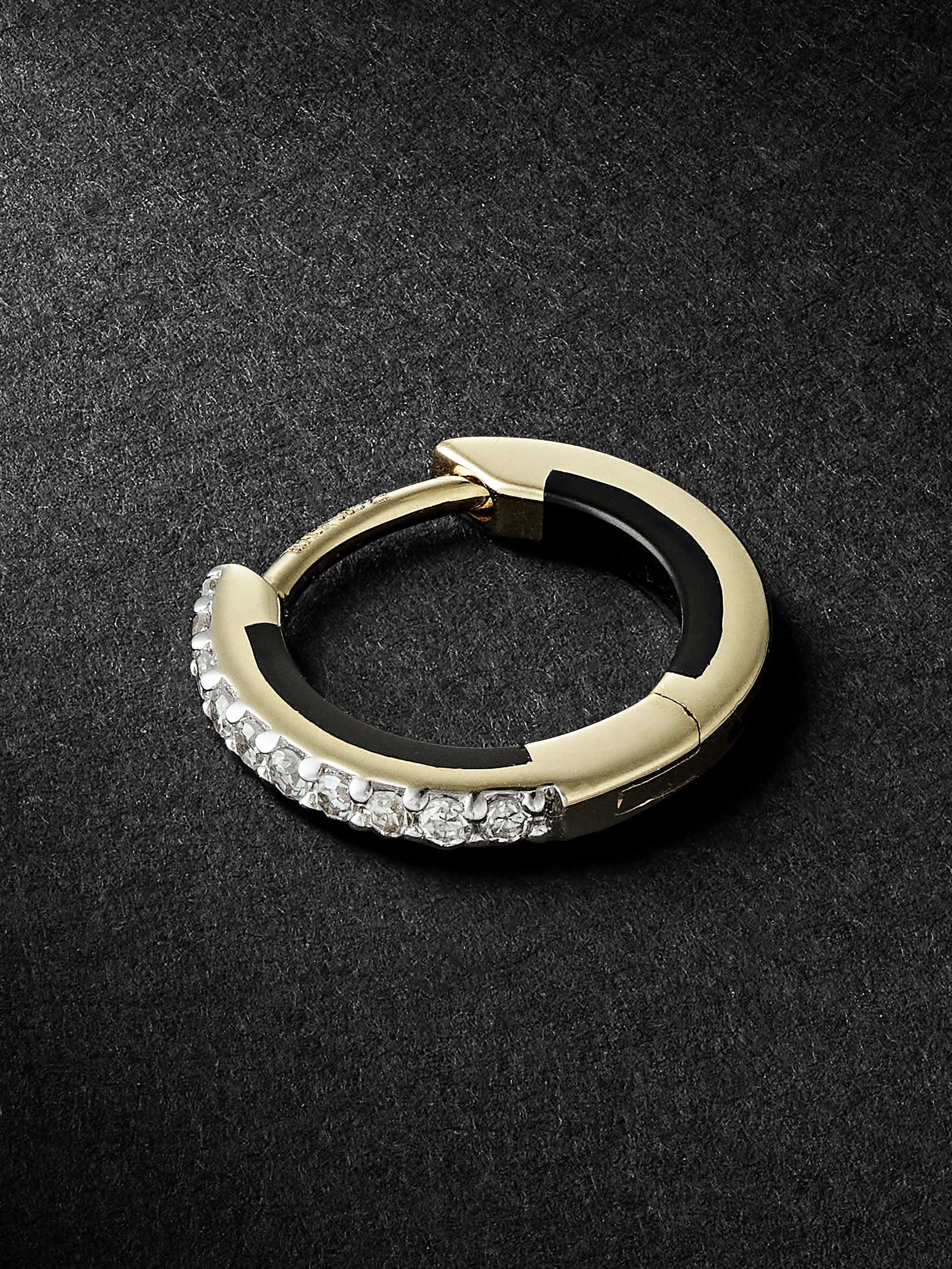 Maria Black gold diamond hoop earring