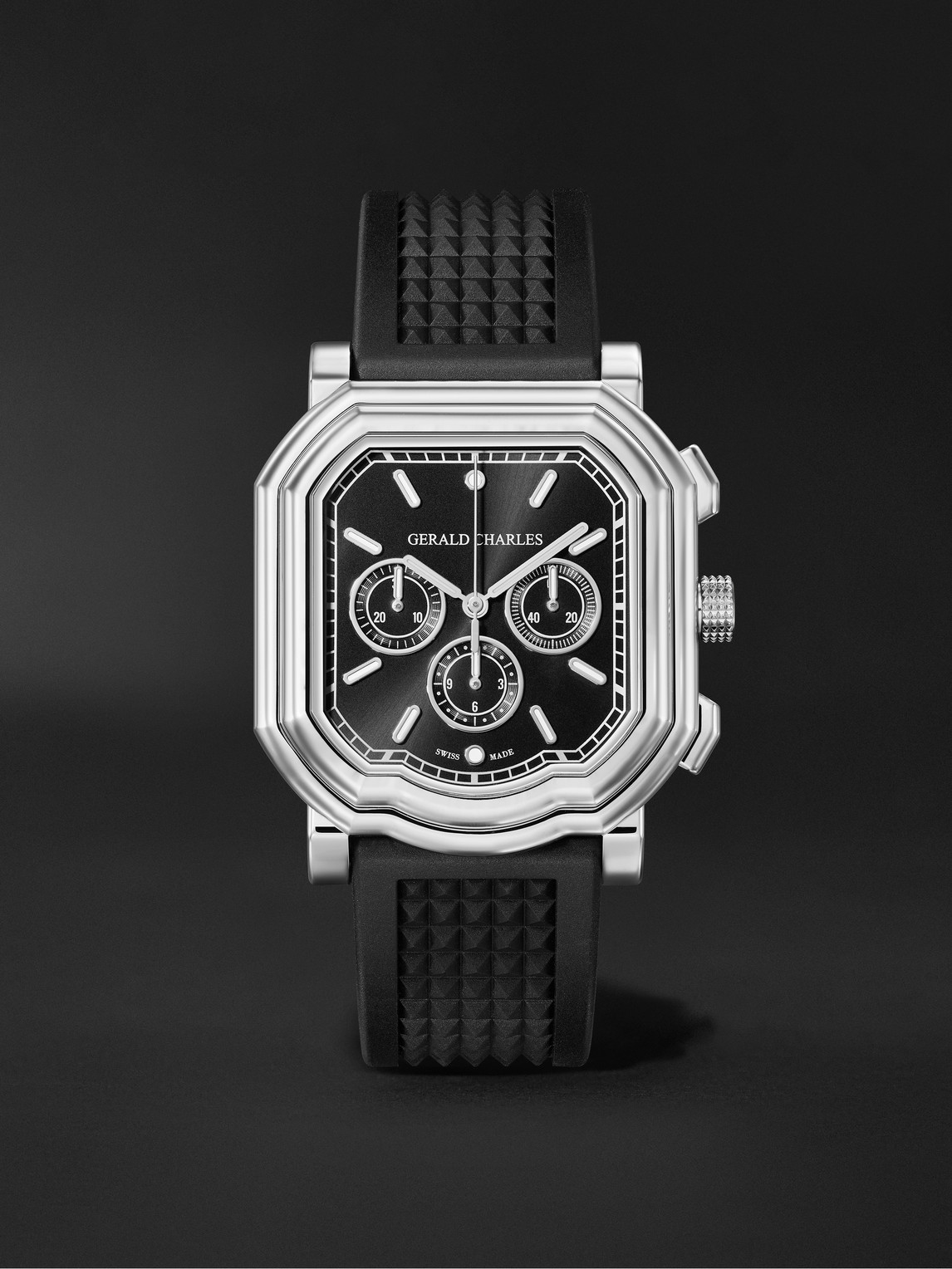 Gerald Charles Maestro 3.0 Automatic Chronograph 39mm Stainless Steel And Rubber Watch, Ref No. Gc3.0-a-00 In Black