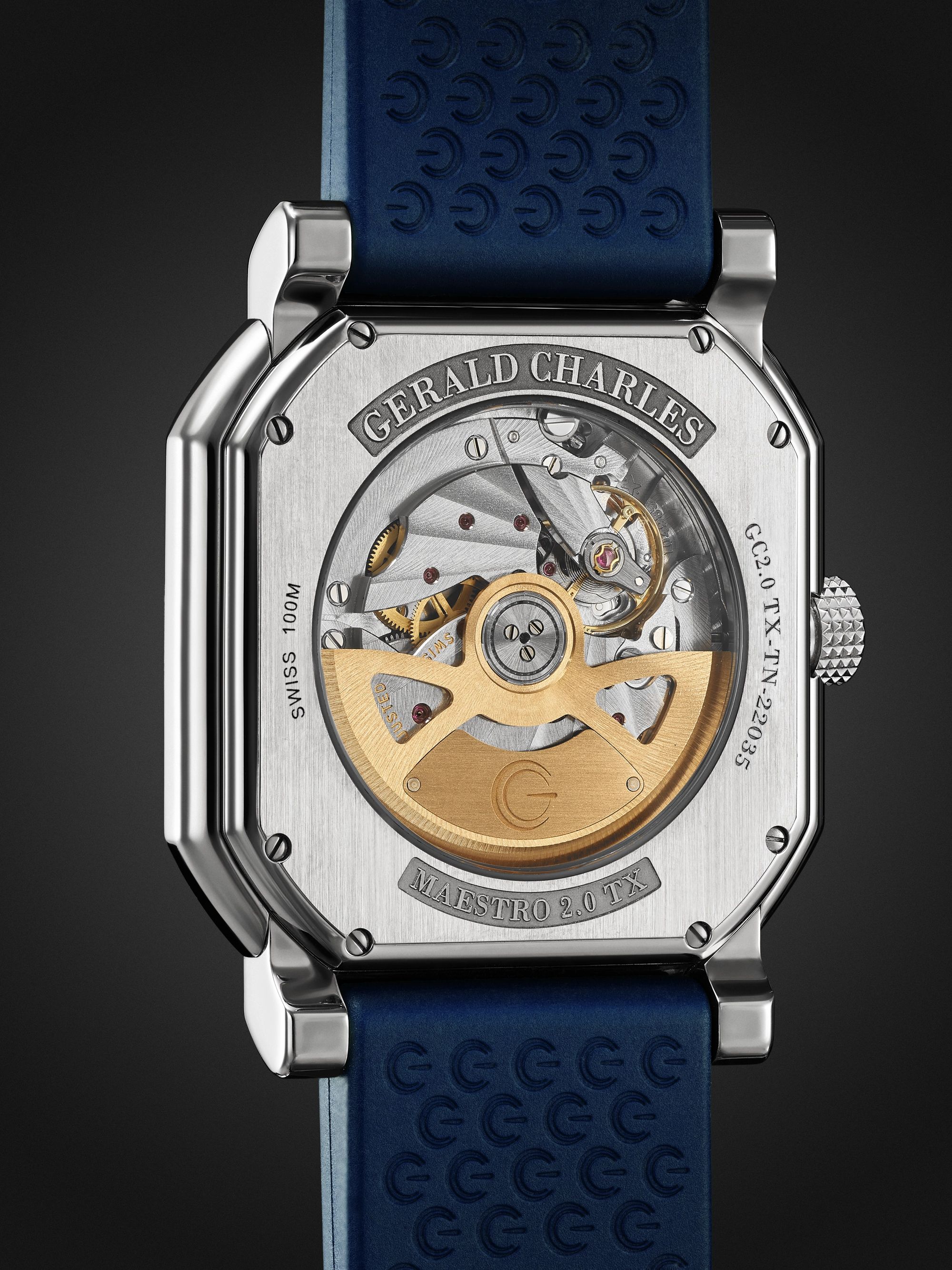 GERALD CHARLES Maestro 2.0 Ultra-Thin Automatic 39mm Stainless Steel and Rubber Watch, Ref. No. GC2.0-A-02