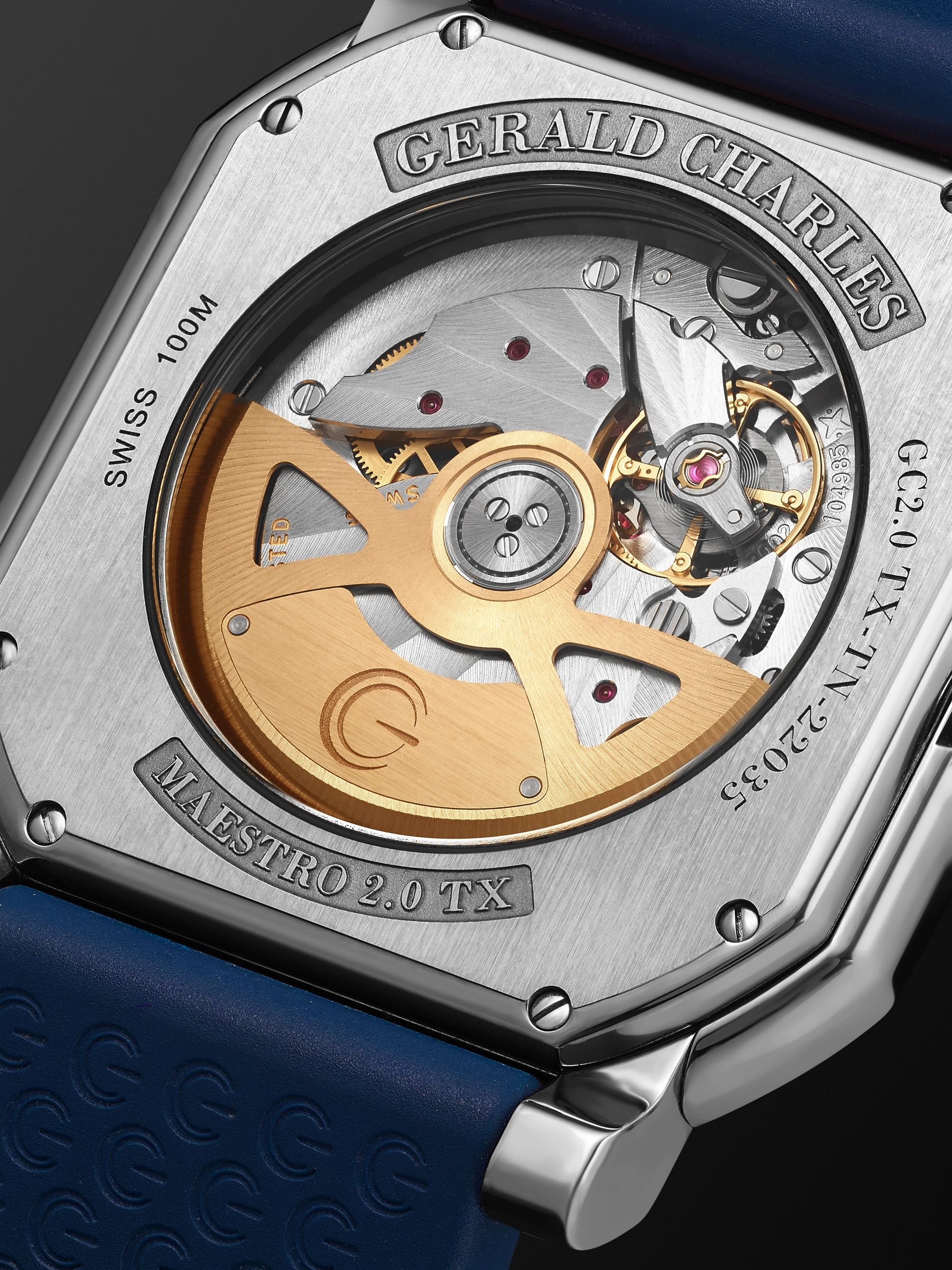 GERALD CHARLES Maestro 2.0 Ultra-Thin Automatic 39mm Stainless Steel and Rubber Watch, Ref. No. GC2.0-A-02