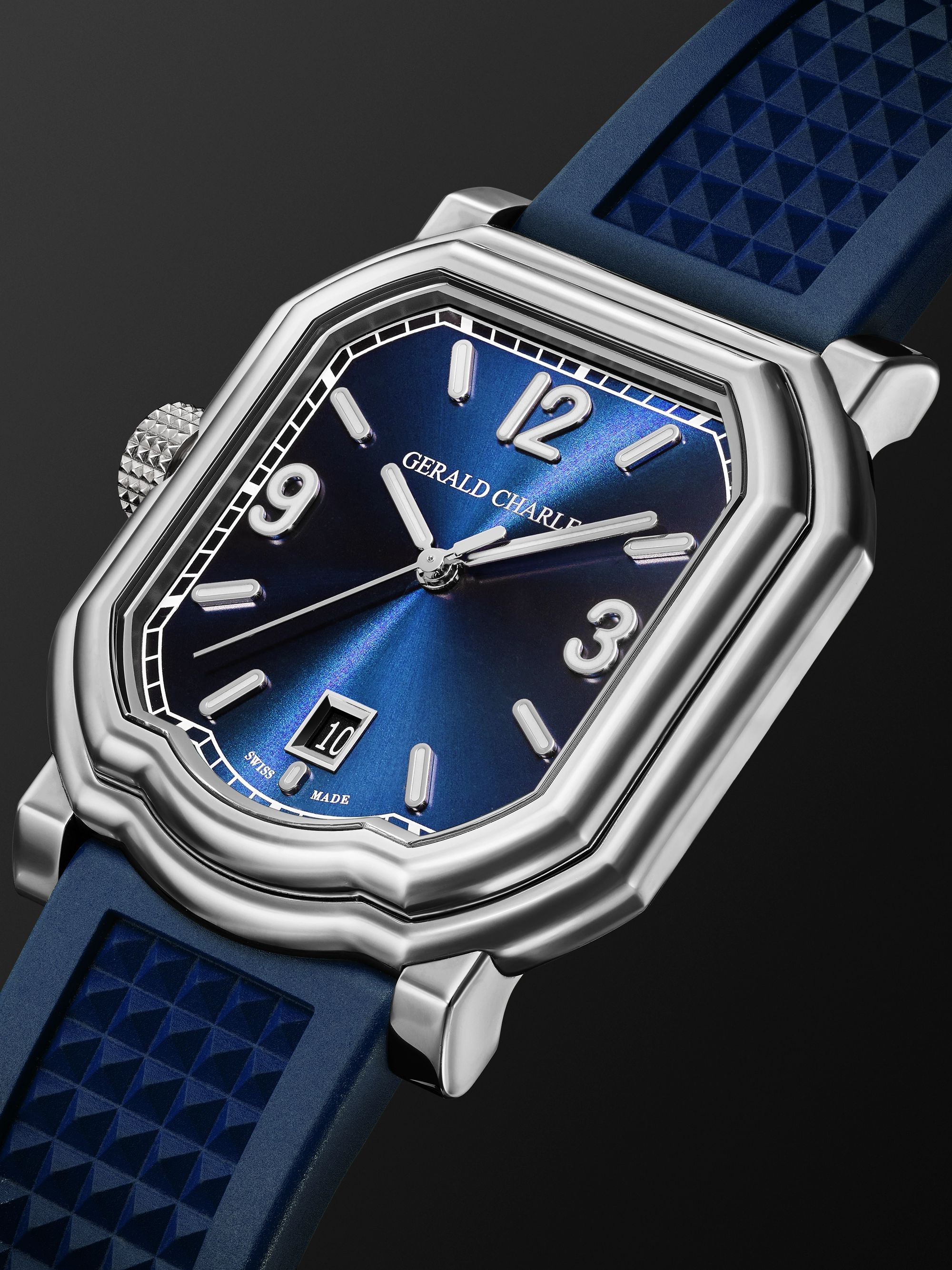 GERALD CHARLES Maestro 2.0 Ultra-Thin Automatic 39mm Stainless Steel and Rubber Watch, Ref. No. GC2.0-A-02