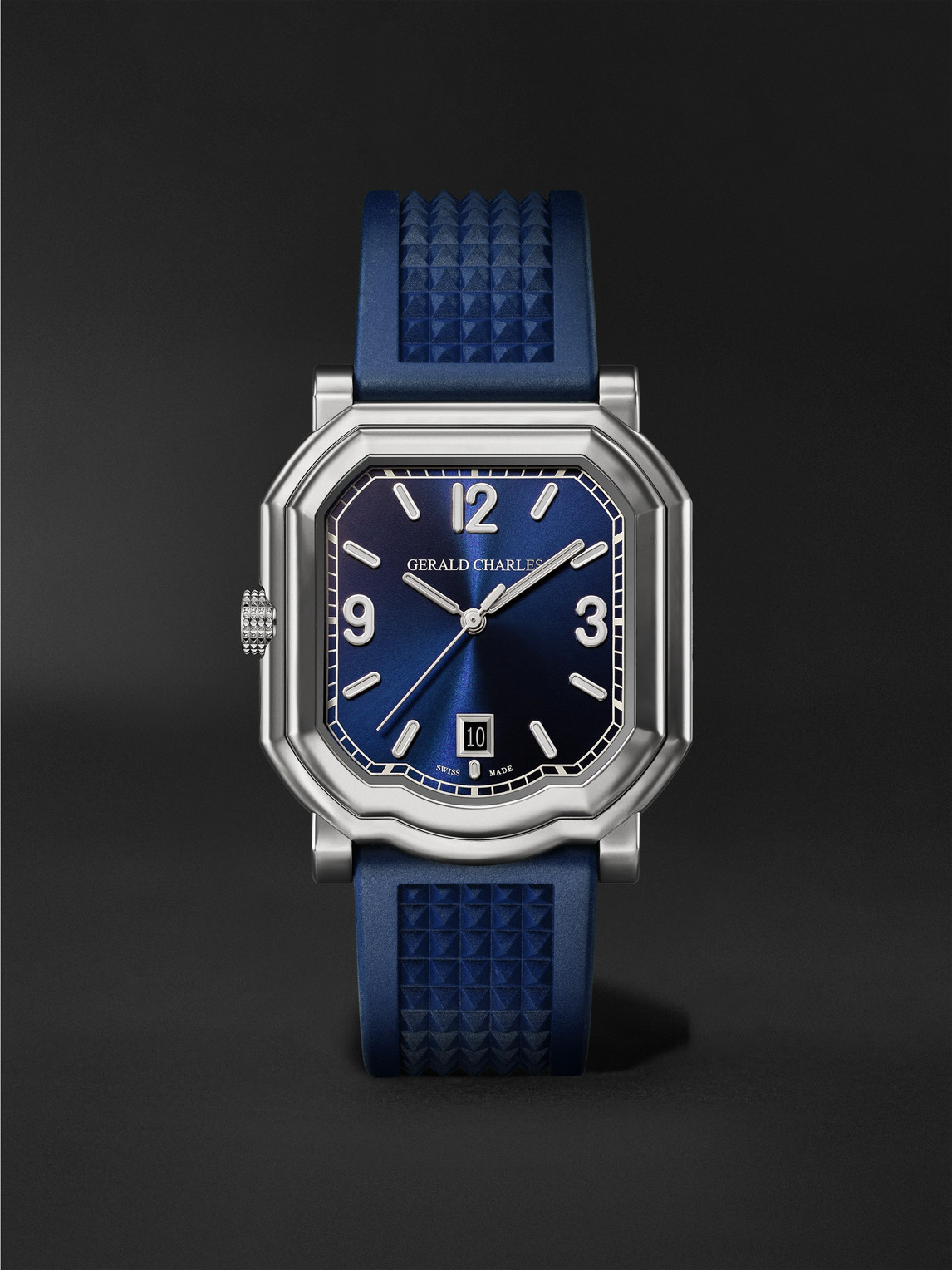 Gerald Charles Gc Sport Automatic 39mm Titanium And Rubber Watch, Ref. No. Gc2.0-tx-tn-01 In Blue