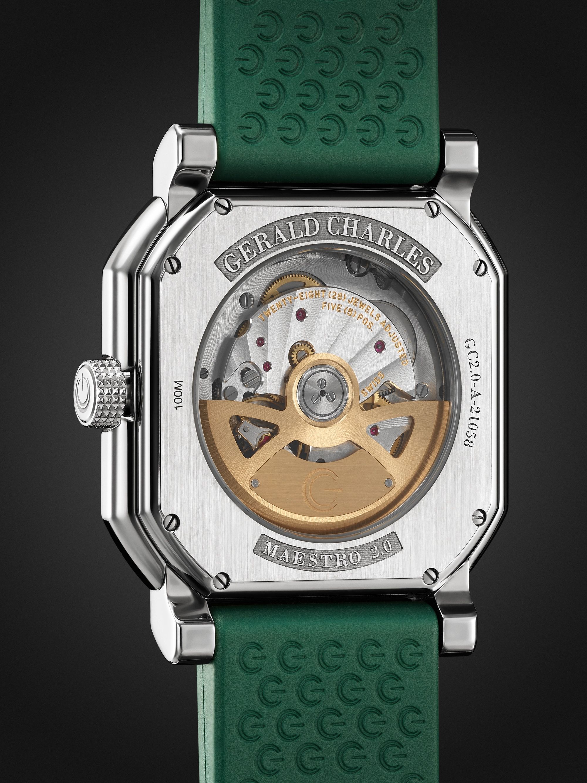 GERALD CHARLES Maestro 2.0 Ultra-Thin Automatic 39mm Stainless Steel and Rubber Watch, Ref. No. GC2.0-A-02