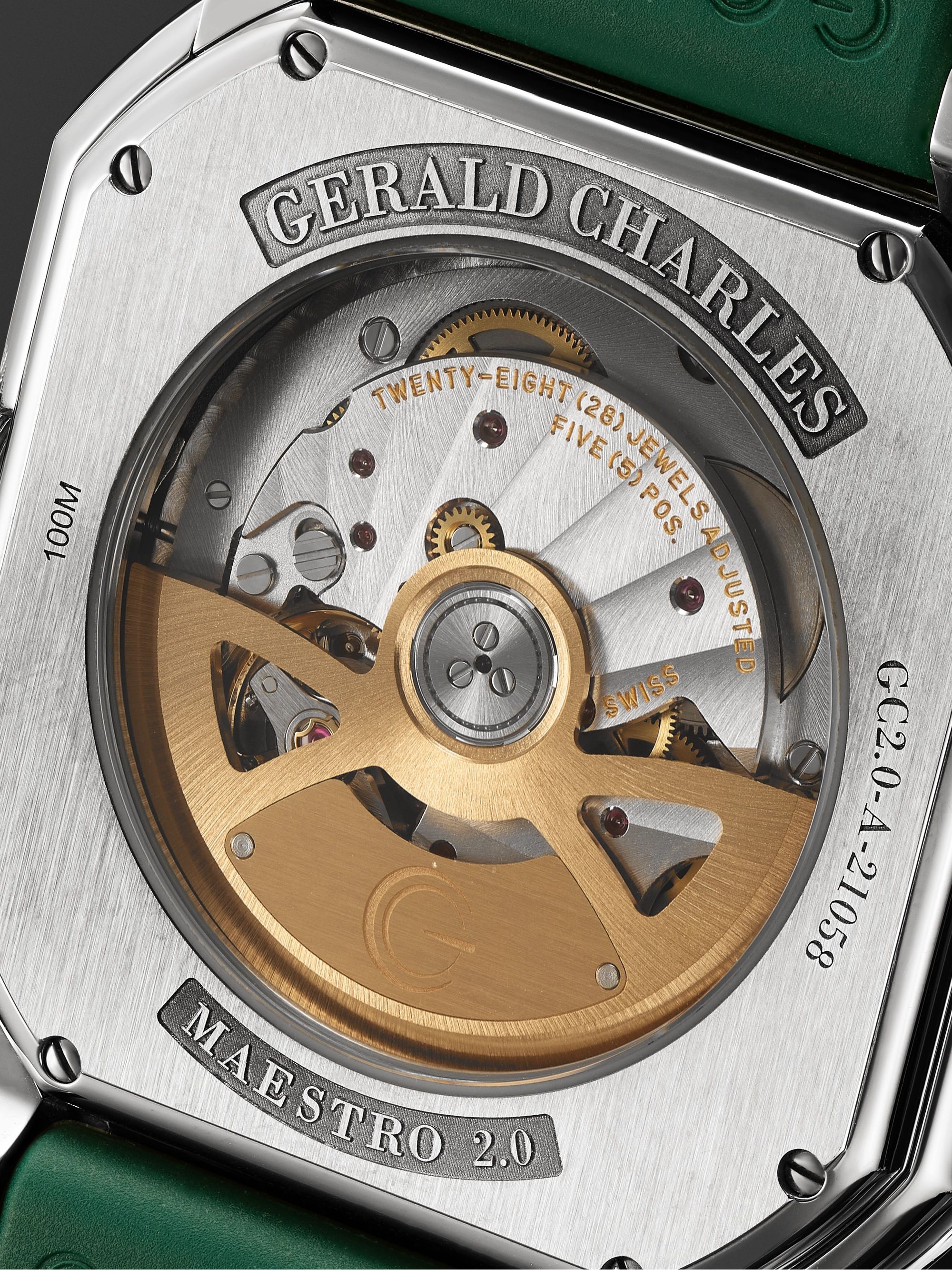 GERALD CHARLES Maestro 2.0 Ultra-Thin Automatic 39mm Stainless Steel and Rubber Watch, Ref. No. GC2.0-A-02