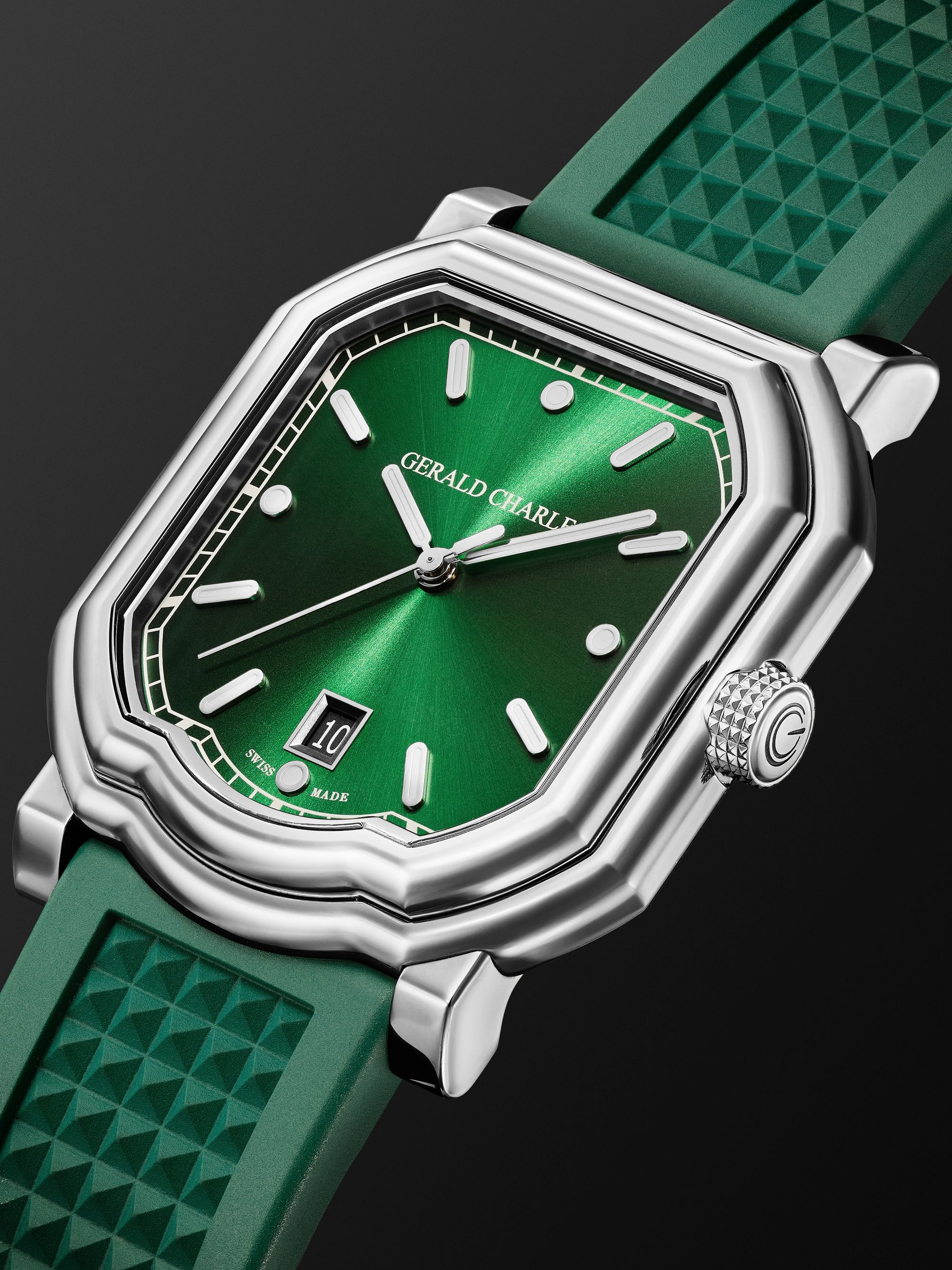 GERALD CHARLES Maestro 2.0 Ultra-Thin Automatic 39mm Stainless Steel and Rubber Watch, Ref. No. GC2.0-A-02