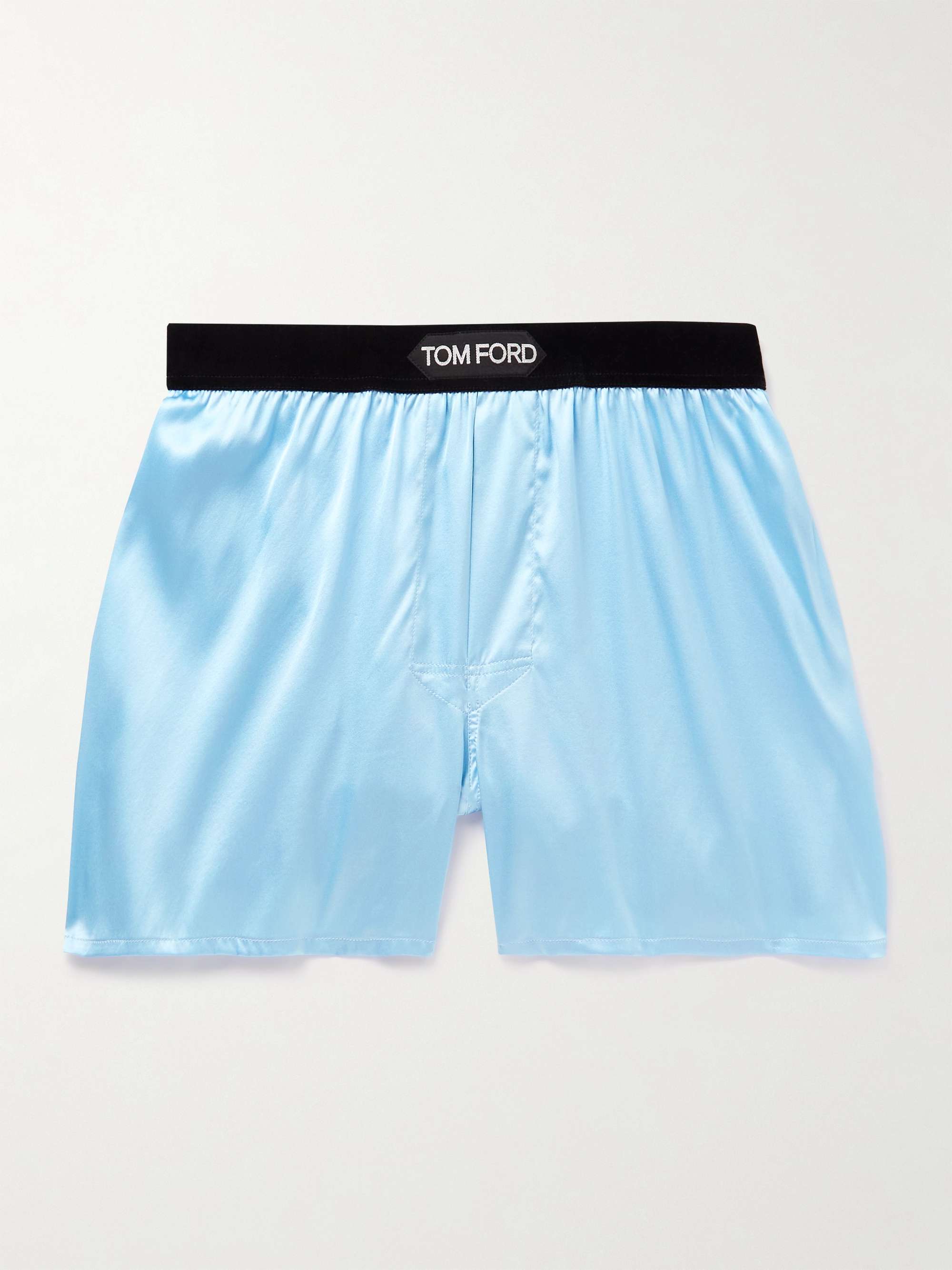 TOM FORD Velvet-Trimmed Stretch-Silk Satin Boxer Briefs for Men