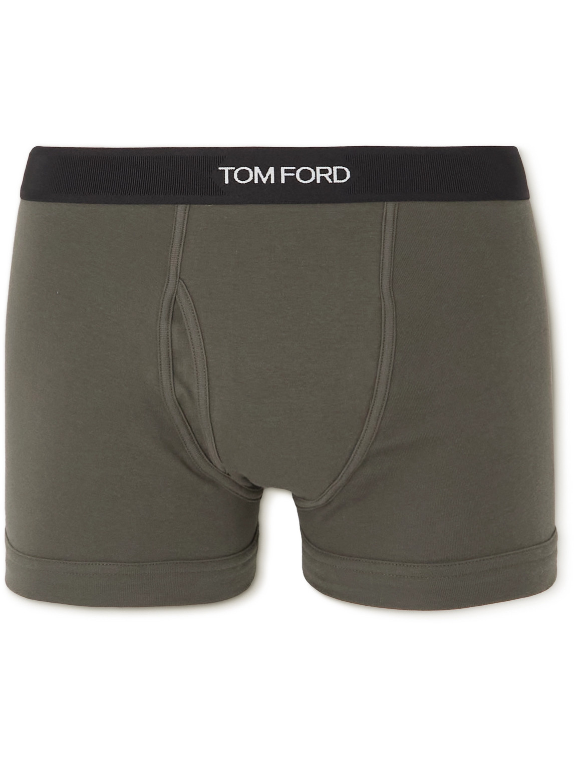 Tom Ford Stretch-cotton Boxer Briefs In Green
