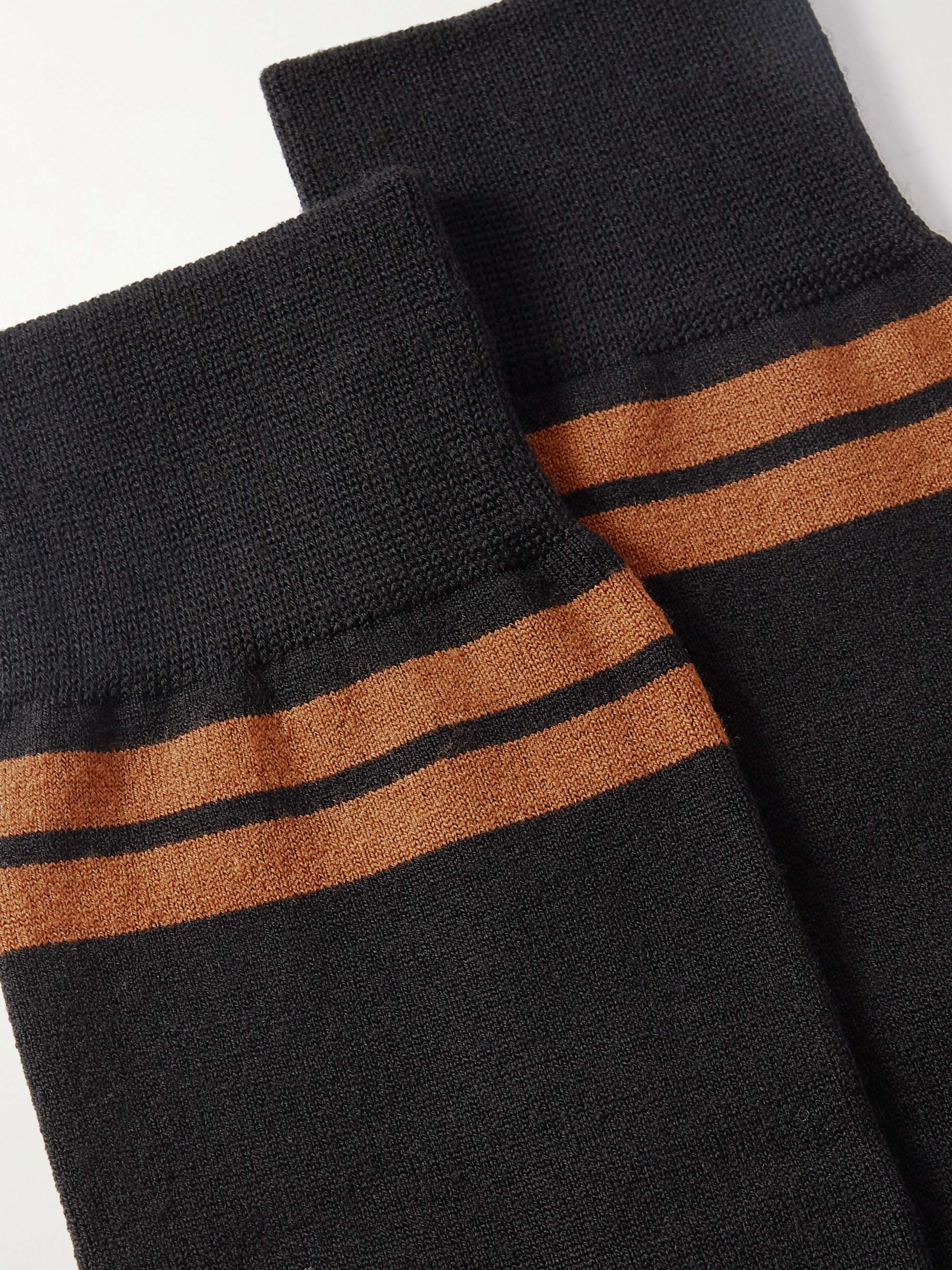ZEGNA Striped Wool-Blend Socks
