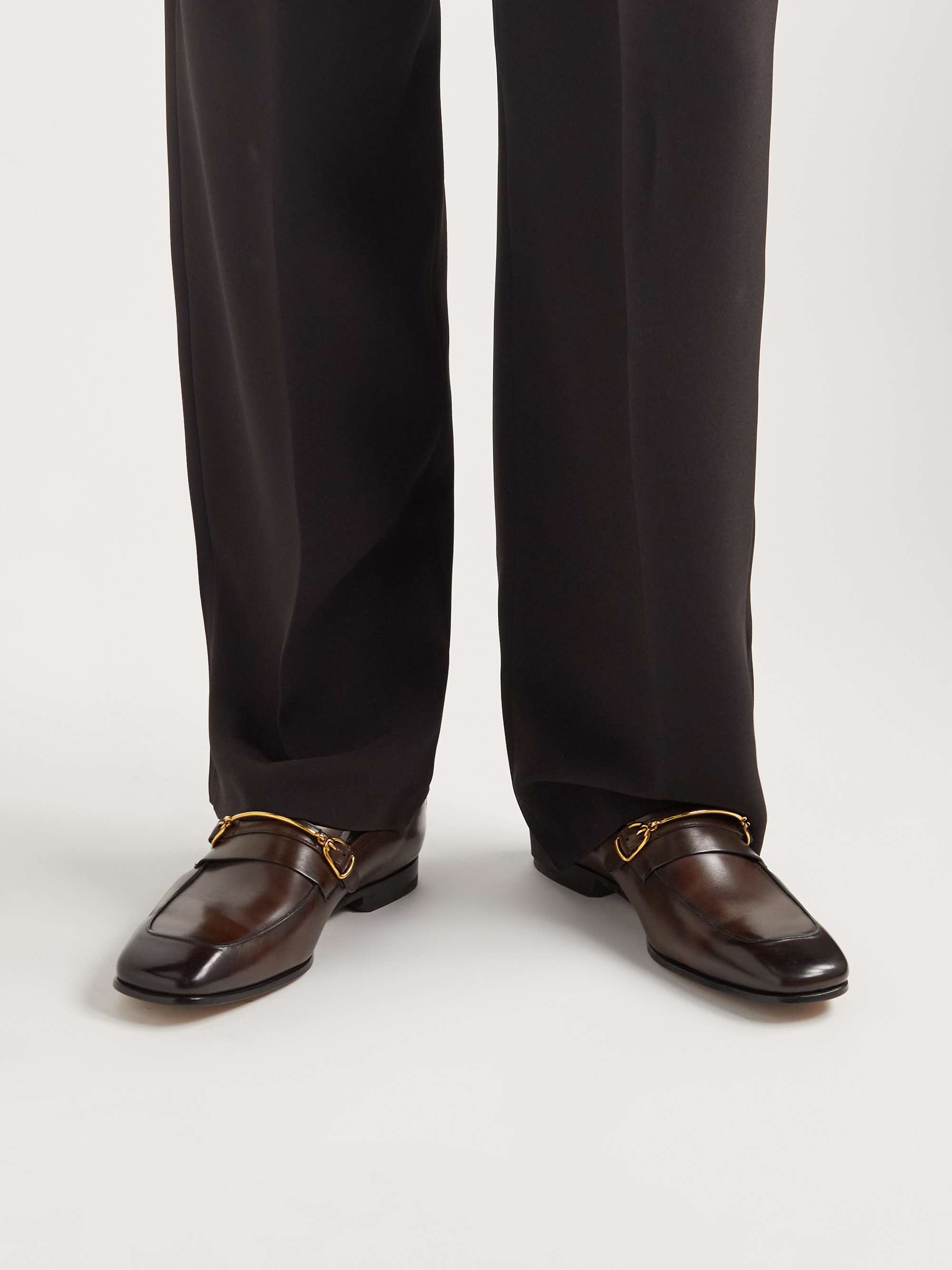 TOM FORD Jack Embellished Patent-Leather Loafers