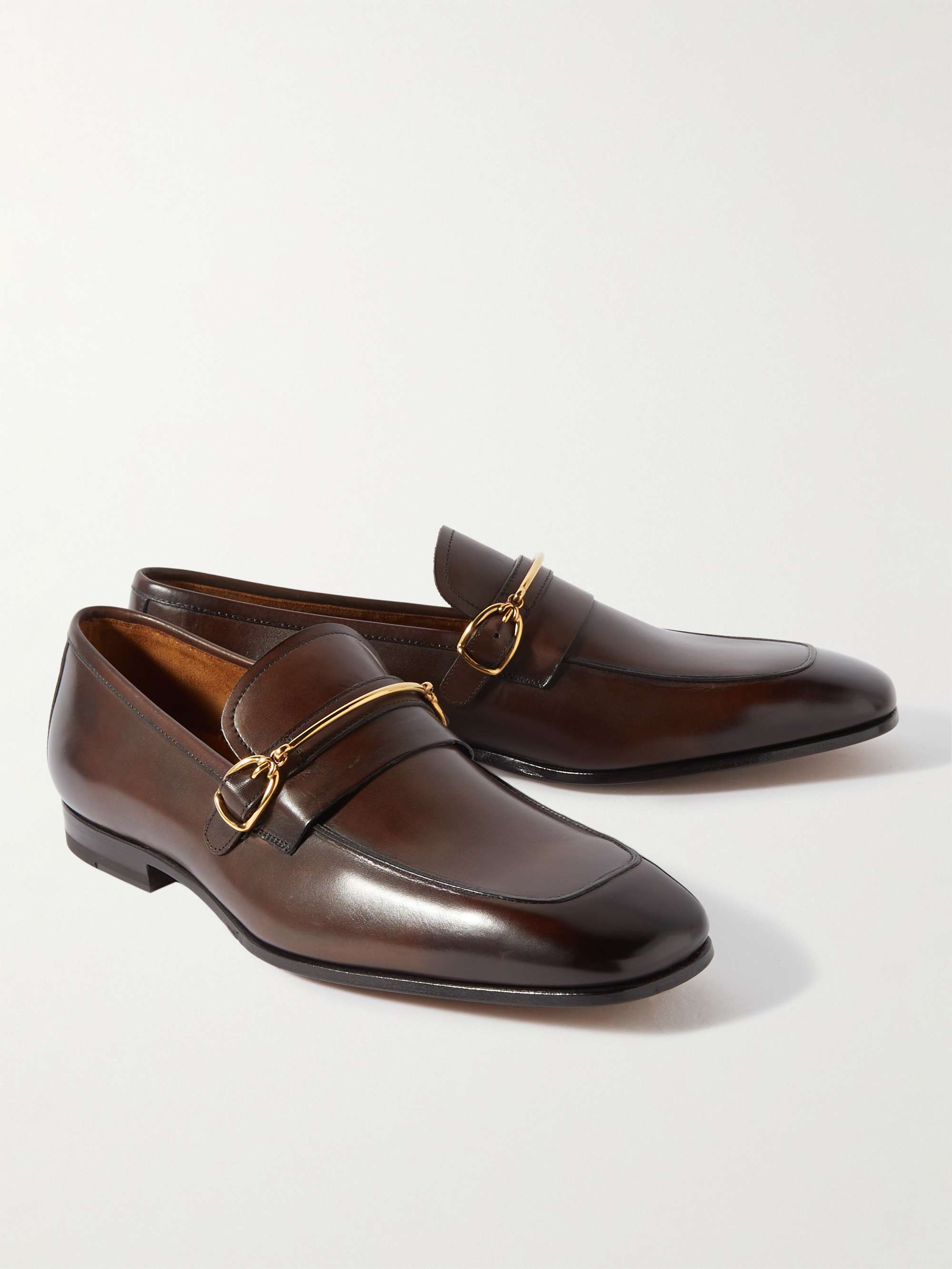 TOM FORD Jack Embellished Patent-Leather Loafers