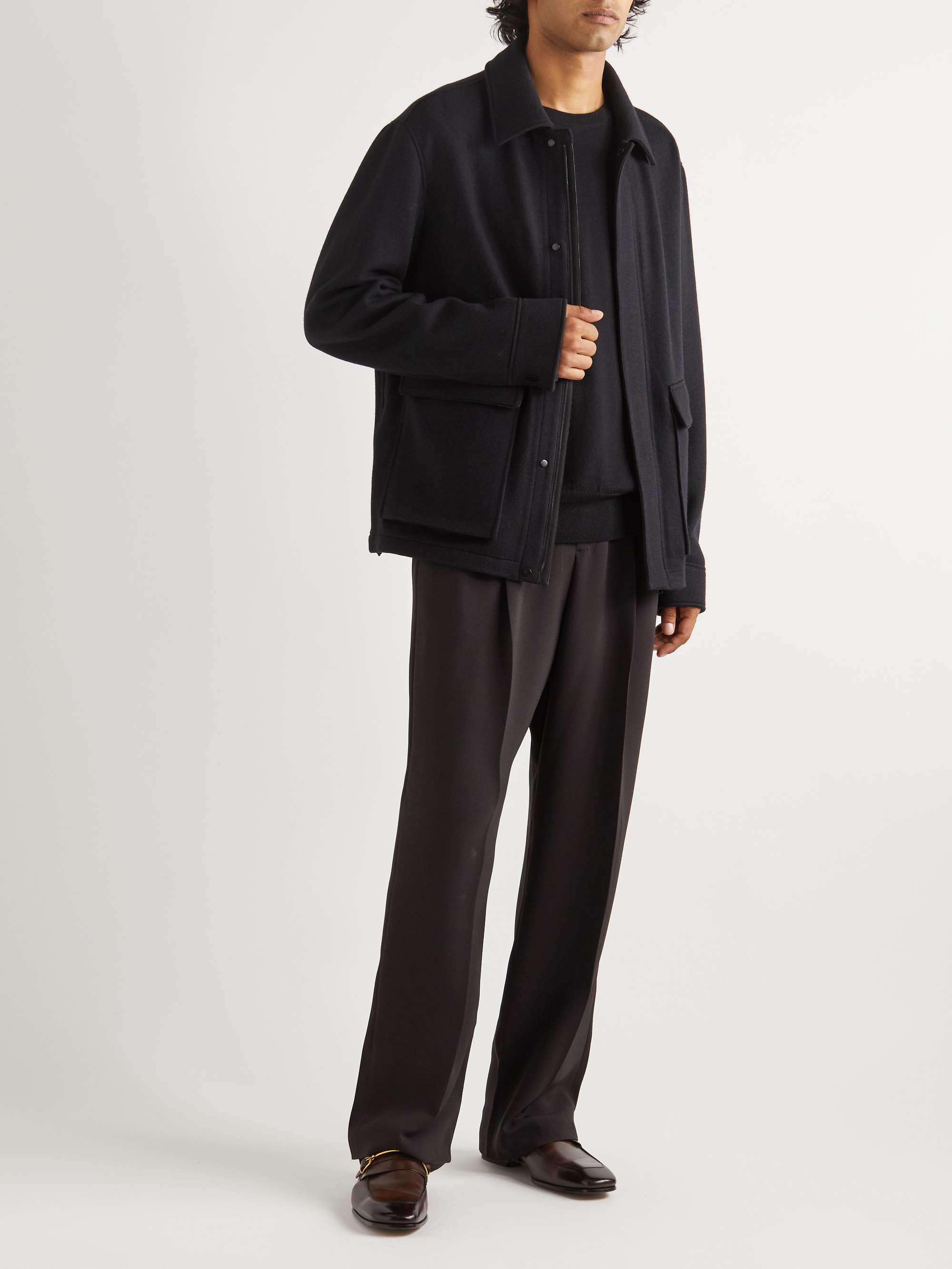 TOM FORD Jack Embellished Patent-Leather Loafers