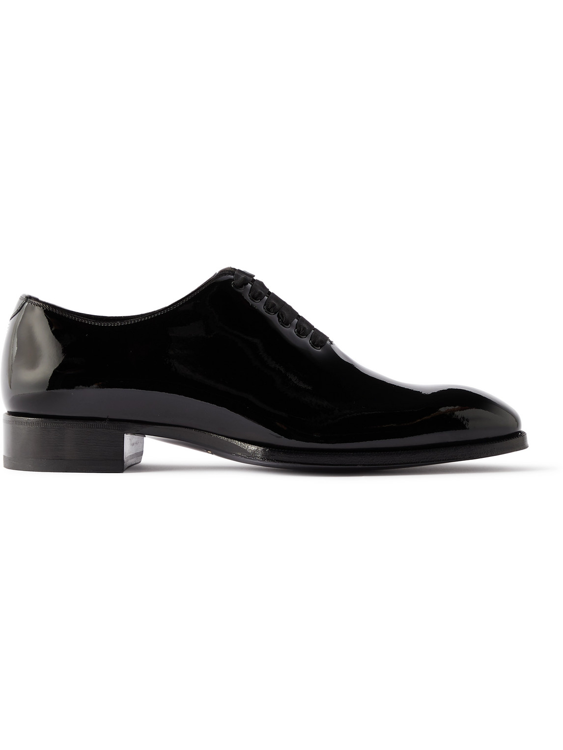 Tom Ford Elkan Patent Leather Oxford Lace-up Shoes In Black