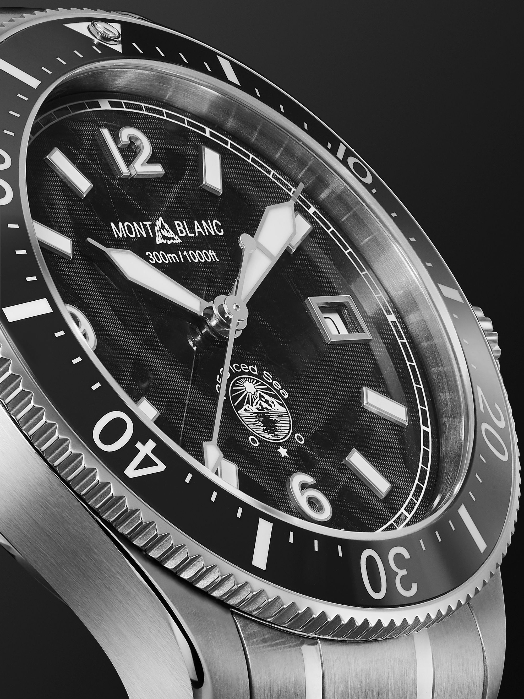 MONTBLANC 1858 Iced Sea Automatic 41mm Stainless Steel Watch, Ref. No. 129371