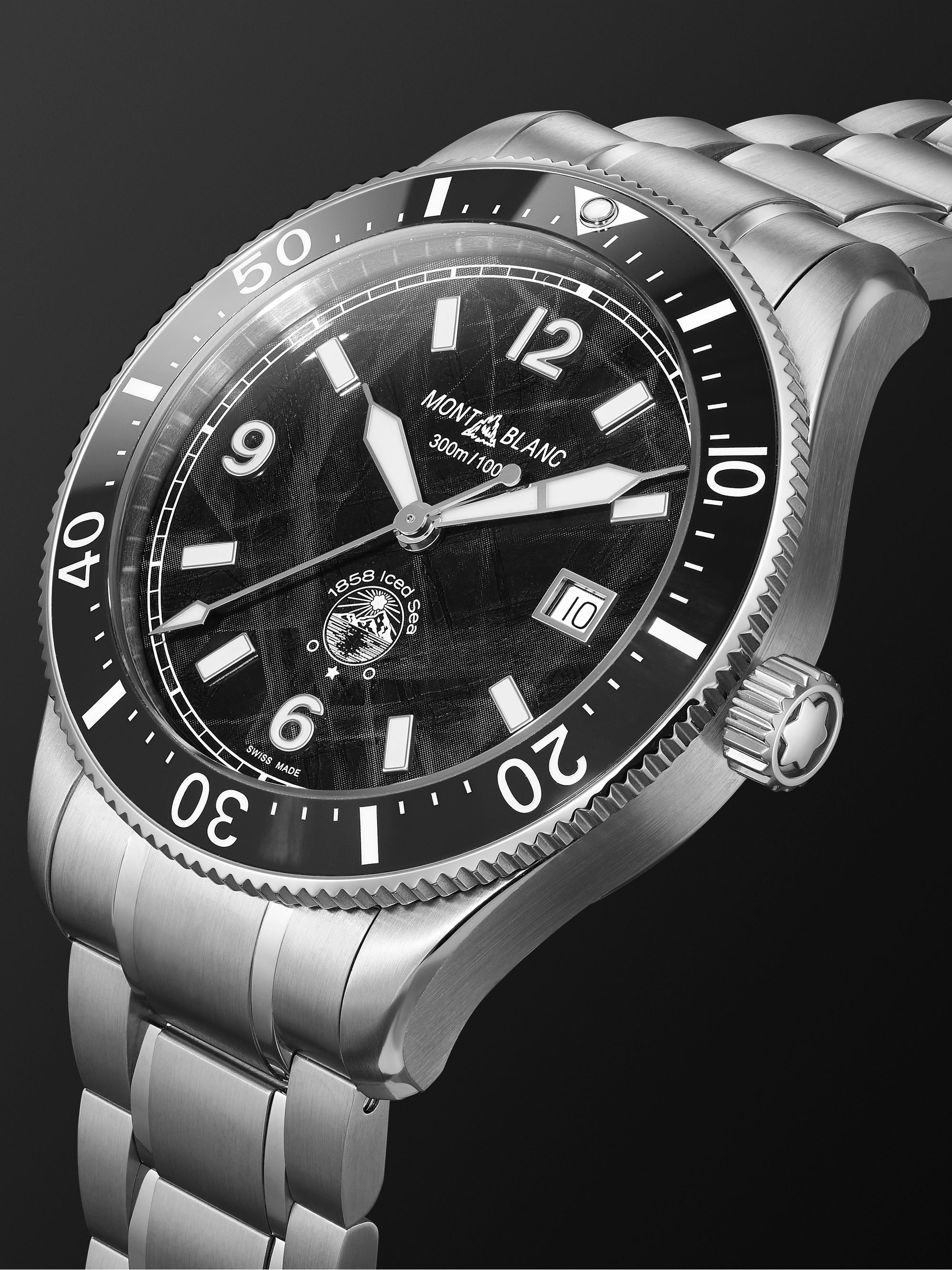 MONTBLANC 1858 Iced Sea Automatic 41mm Stainless Steel Watch, Ref. No. 129371