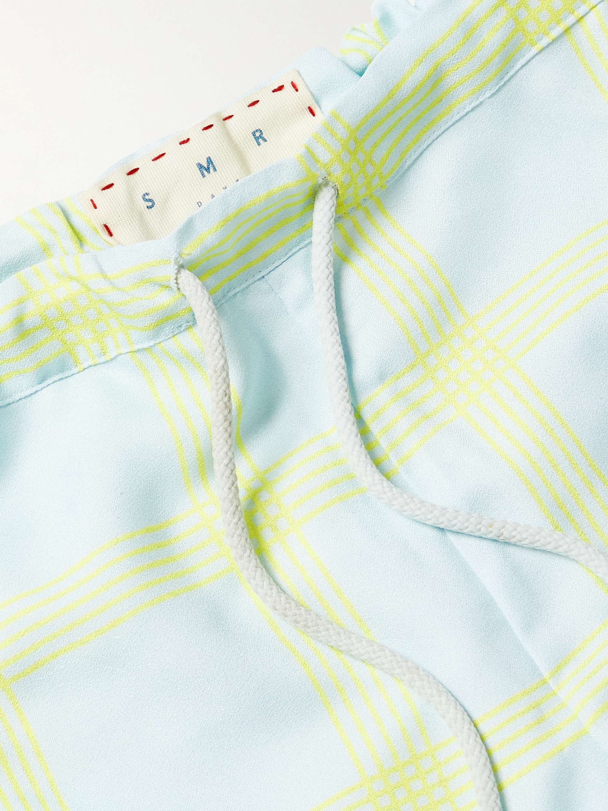 SMR DAYS Checked Slim-Fit Short-Length Swim Shorts