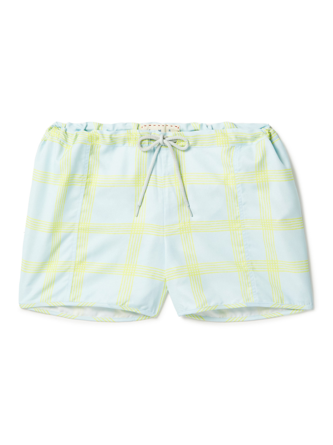 Checked Slim-Fit Short-Length Swim Shorts