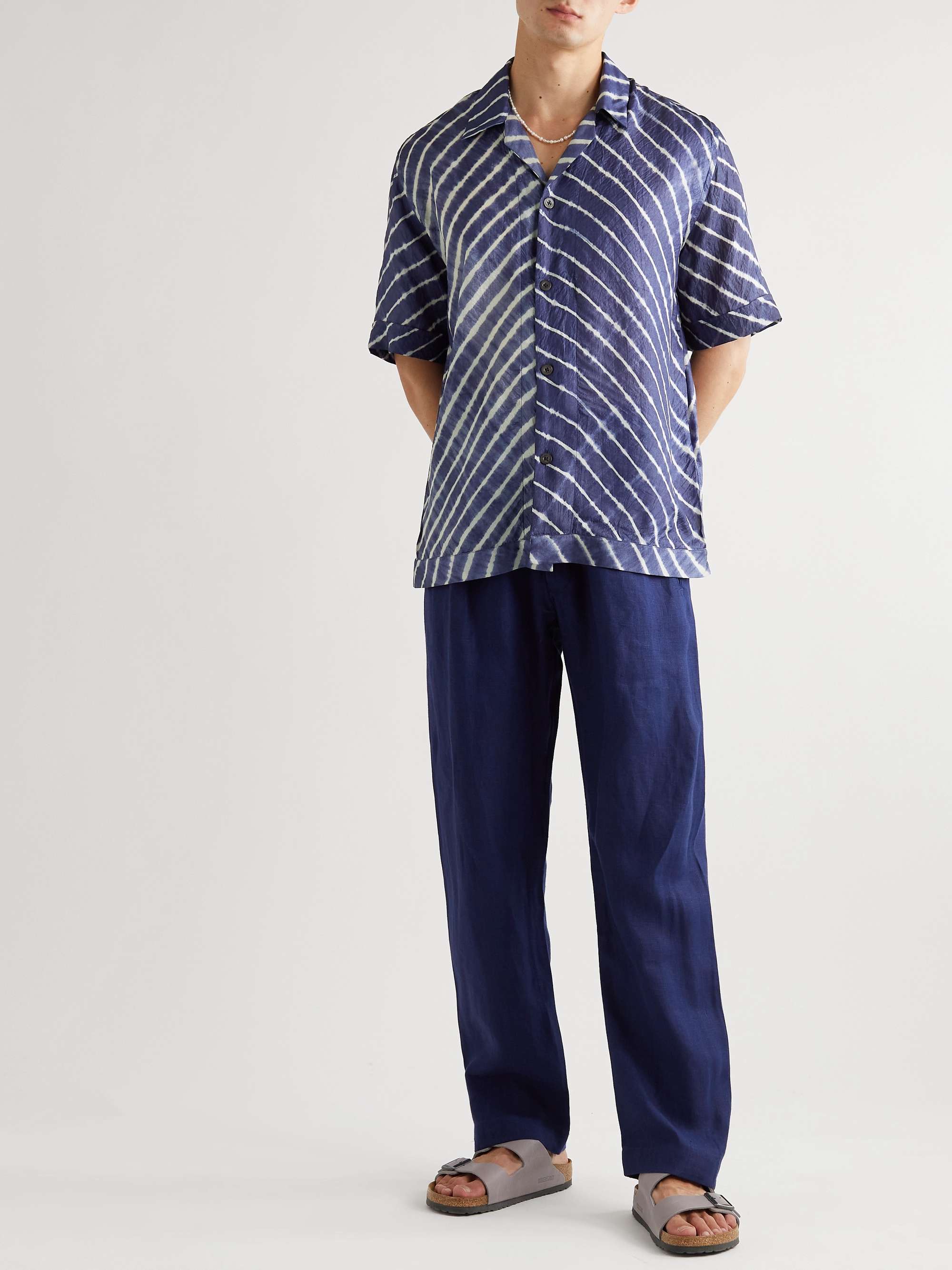 SMR DAYS Bakoven Camp-Collar Cotton-Chambray Shirt