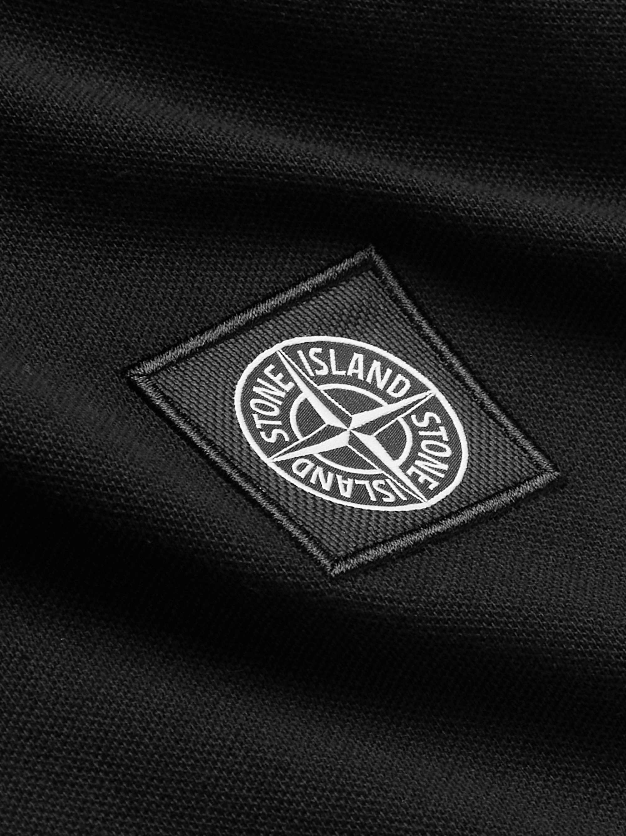 STONE ISLAND Logo-Appliquéd Stretch-Cotton Piqué Polo Shirt