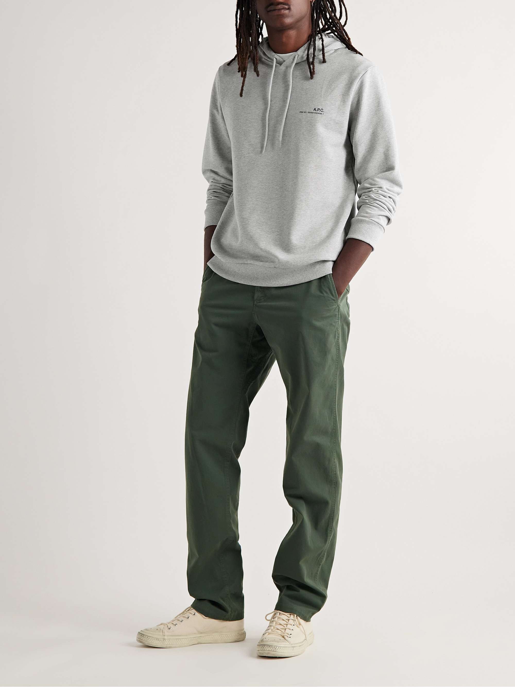 A.P.C. Item Logo-Print Cotton-Jersey Hoodie