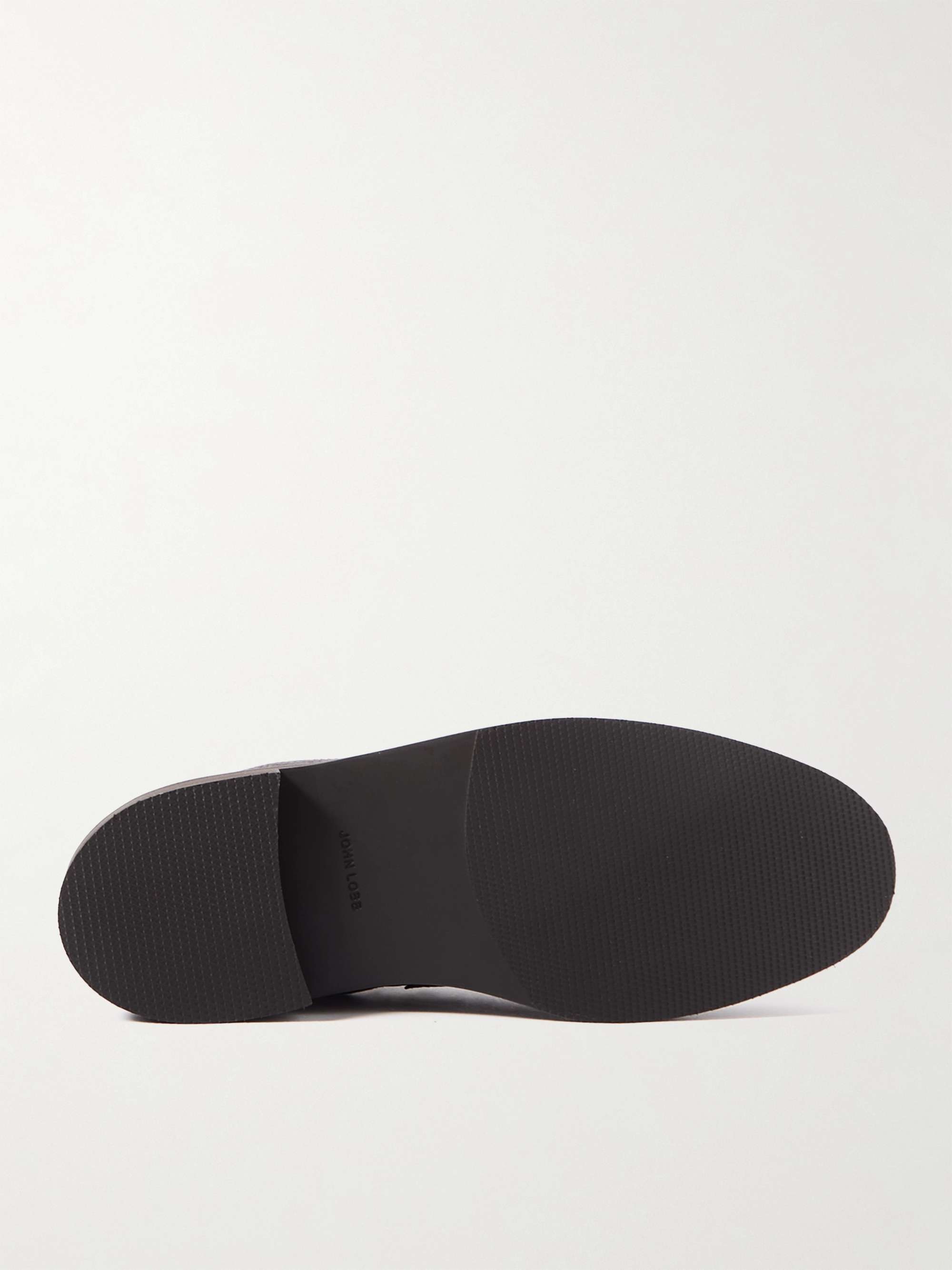 JOHN LOBB Perth Waxed-Suede and Full-Grain Leather Boots