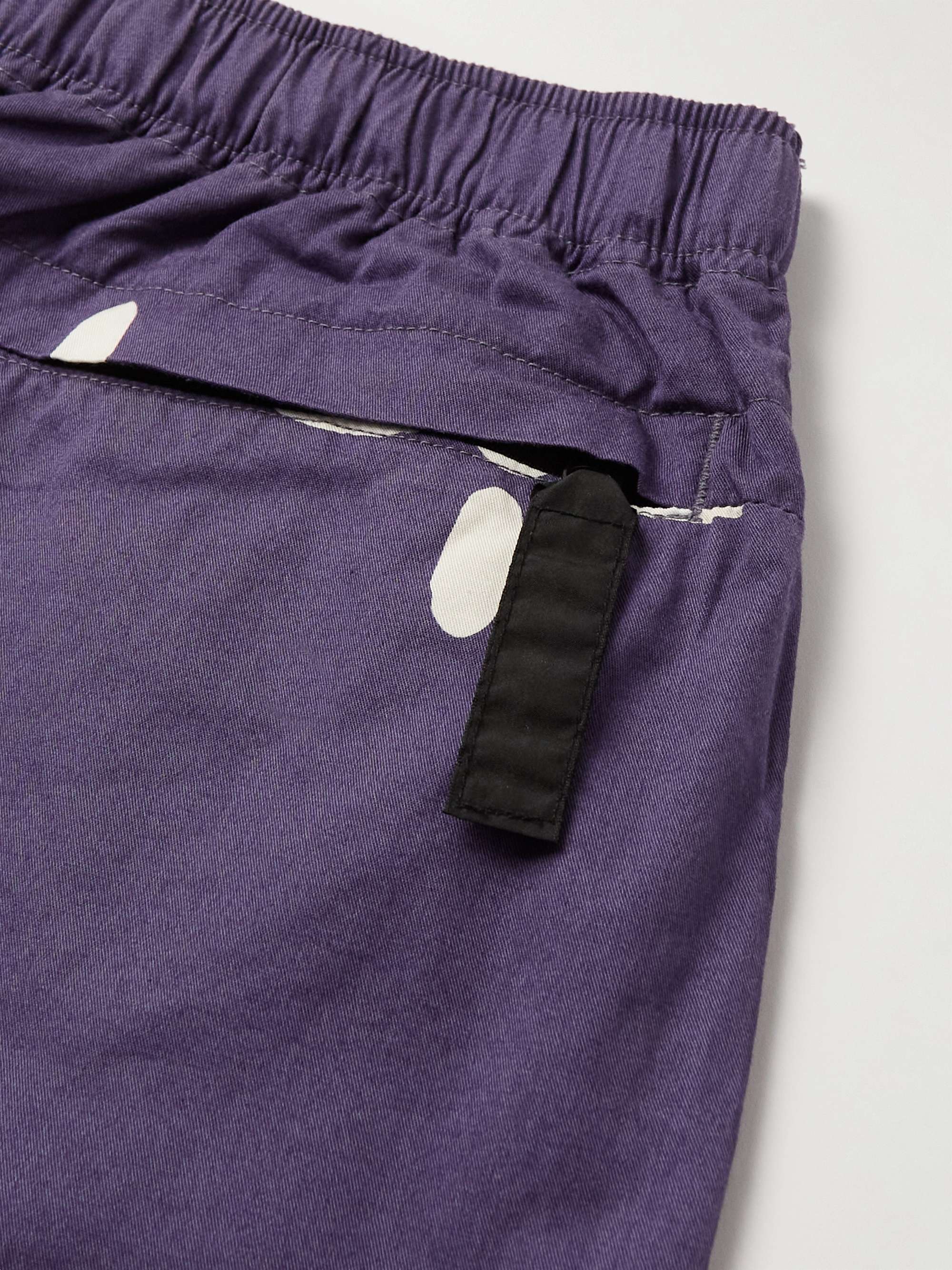 KAPITAL Straight-Leg Printed Combed Cotton-Twill Shorts