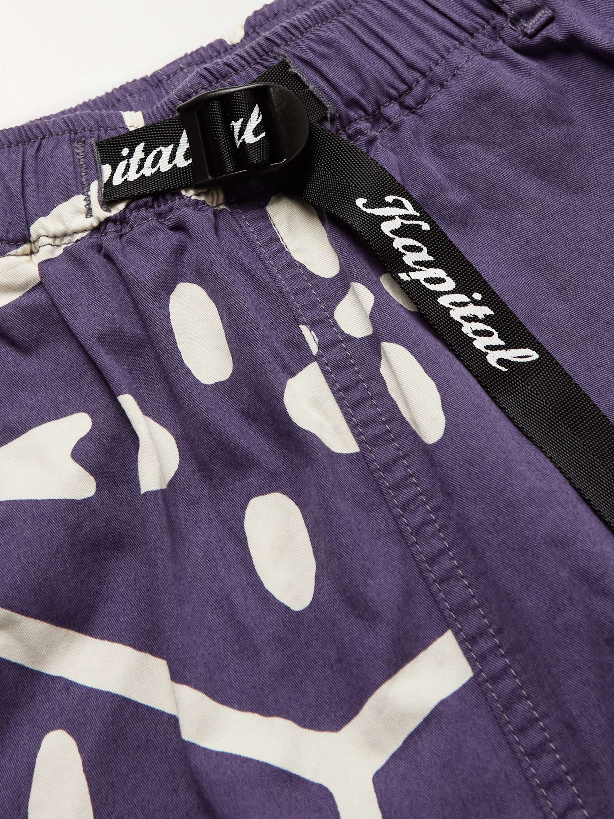KAPITAL Straight-Leg Printed Combed Cotton-Twill Shorts