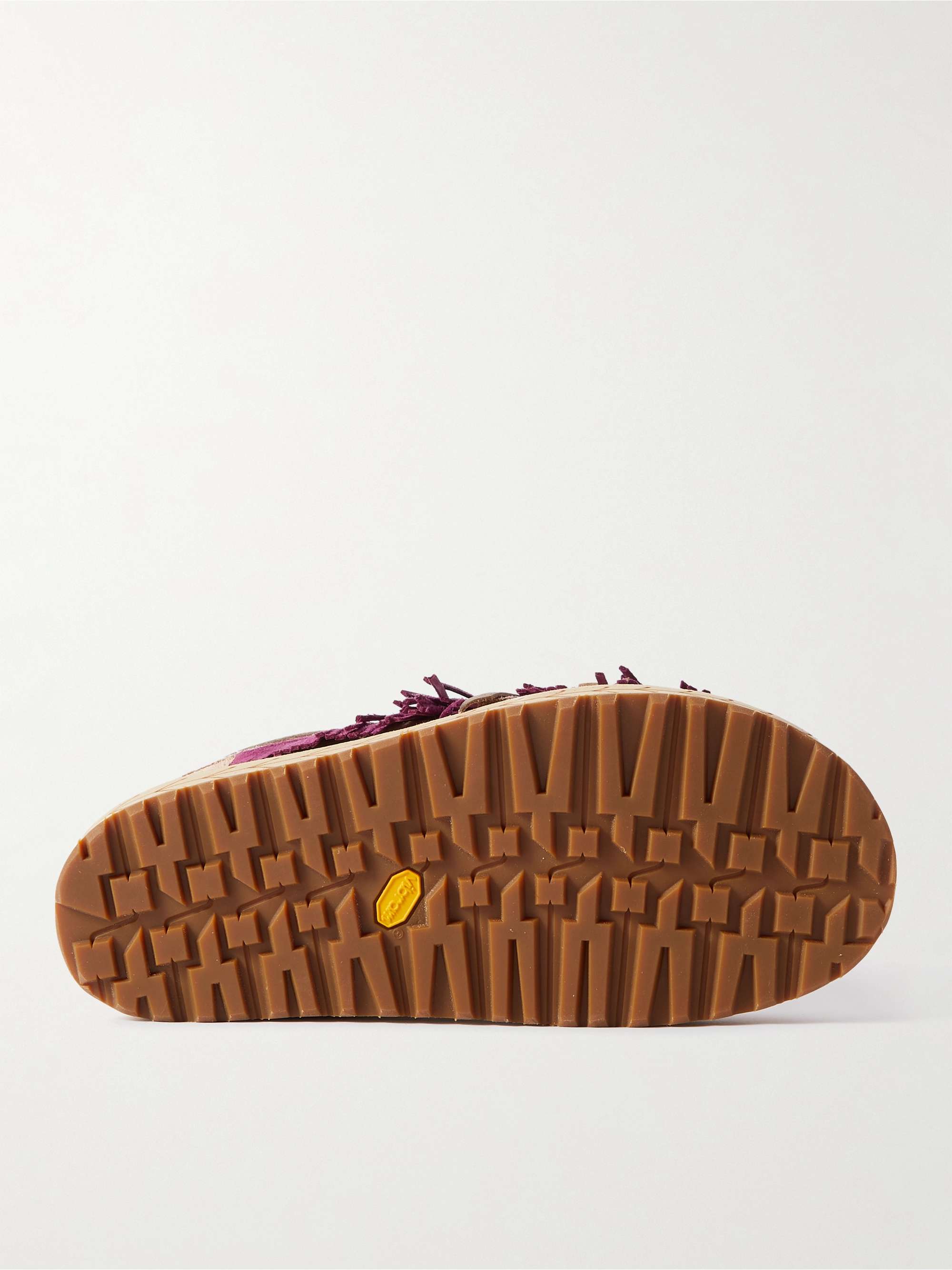 KAPITAL Fringed Printed Suede Sandals