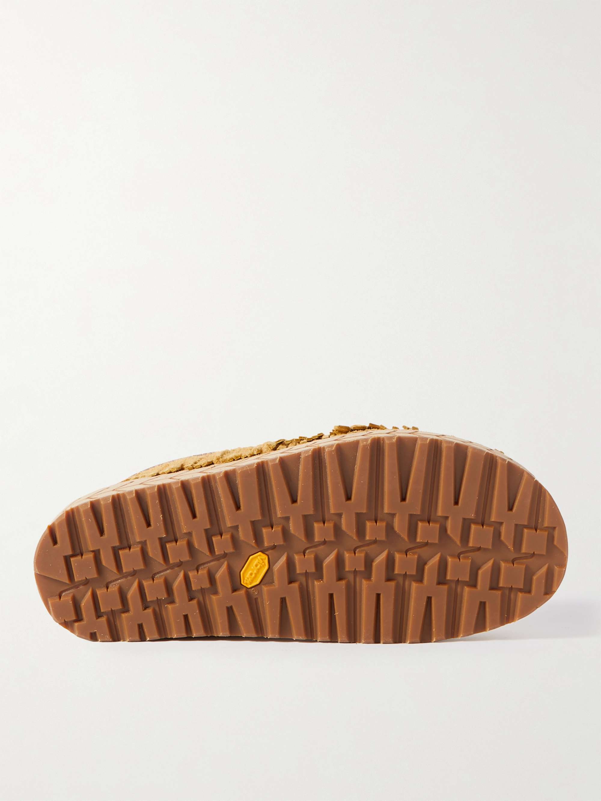 KAPITAL Fringed Printed Suede Sandals