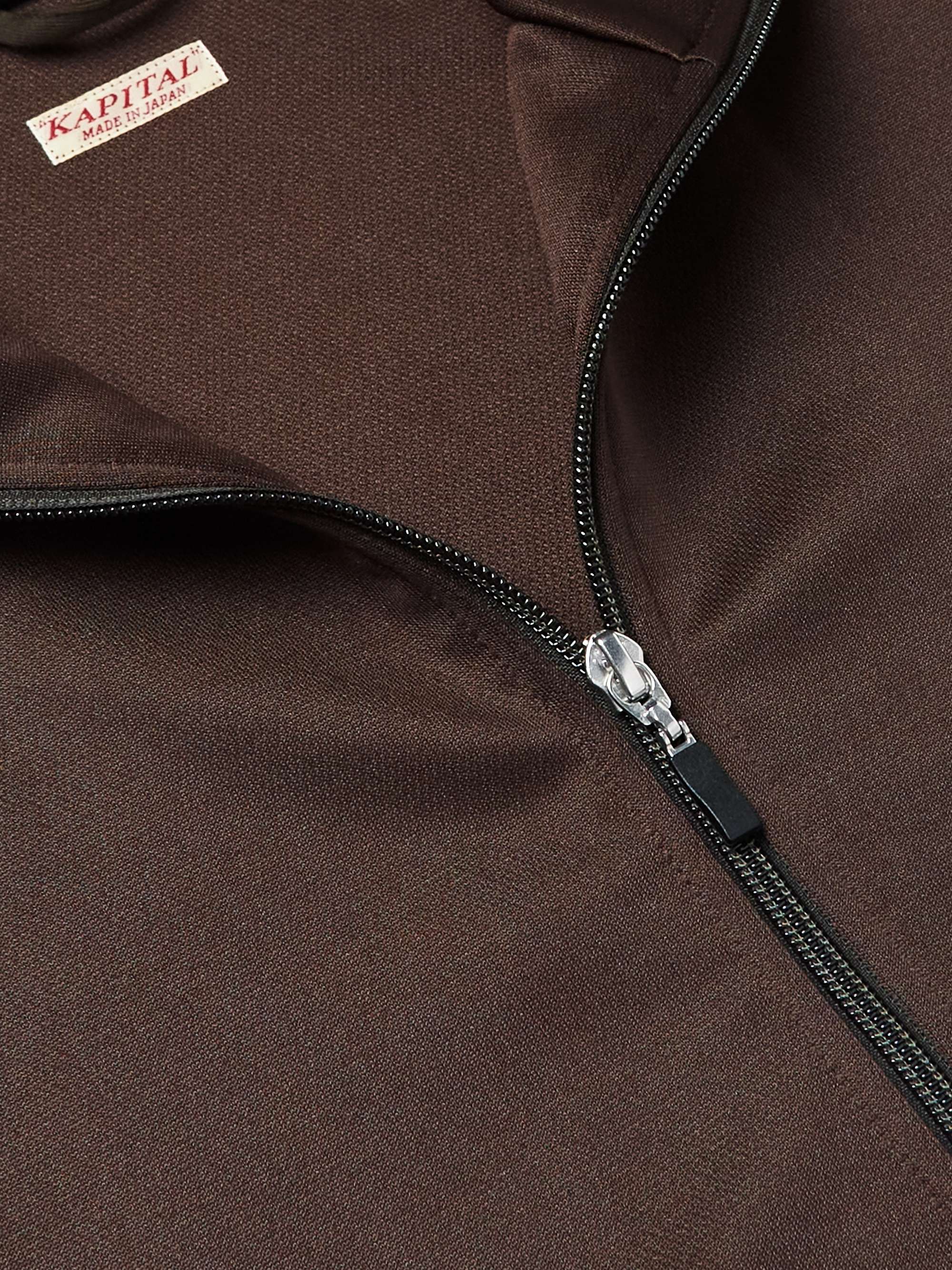 KAPITAL Embroidered Velvet-Trimmed Jersey Track Jacket