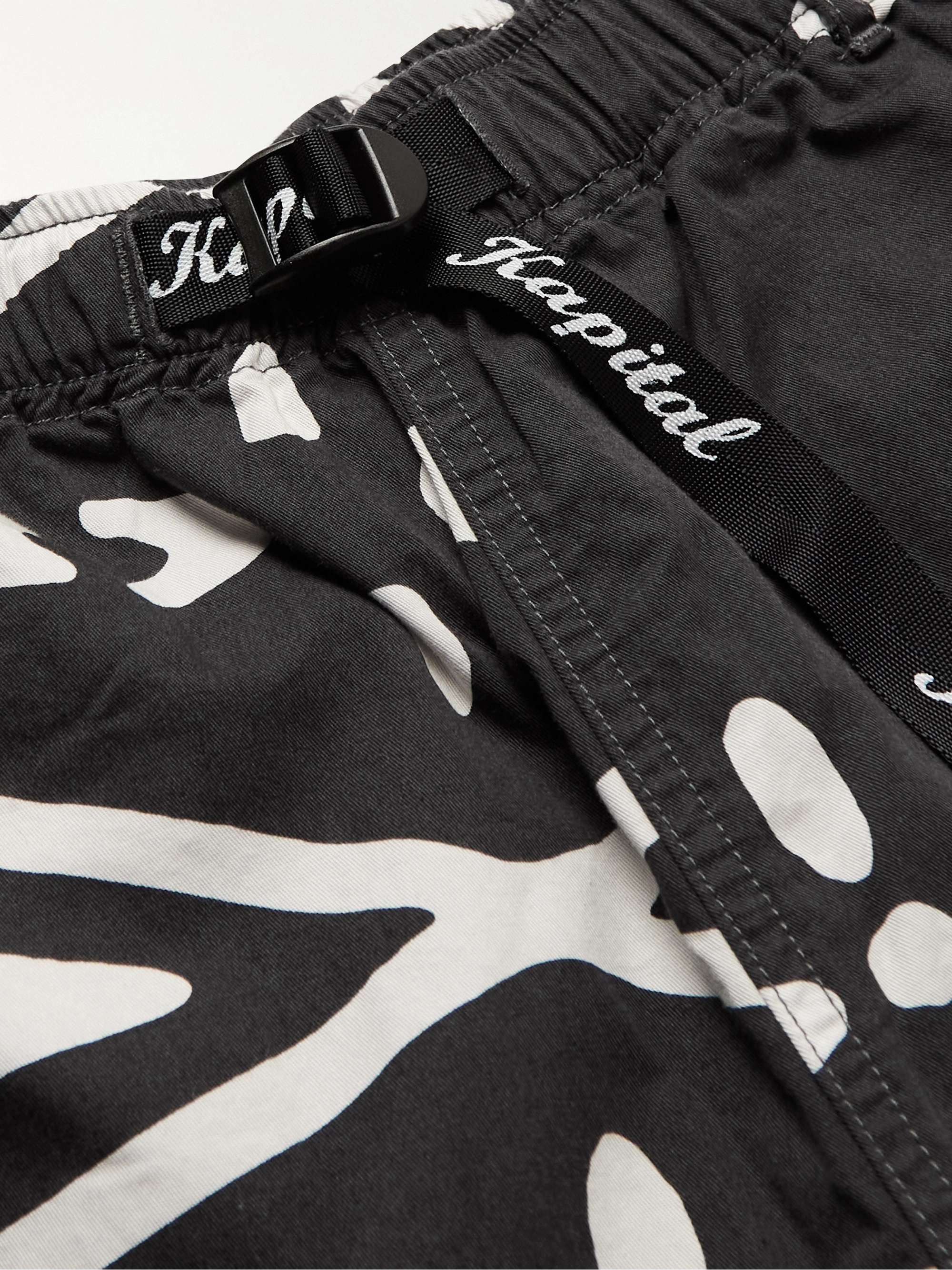 KAPITAL Straight-Leg Printed Combed Cotton-Twill Shorts
