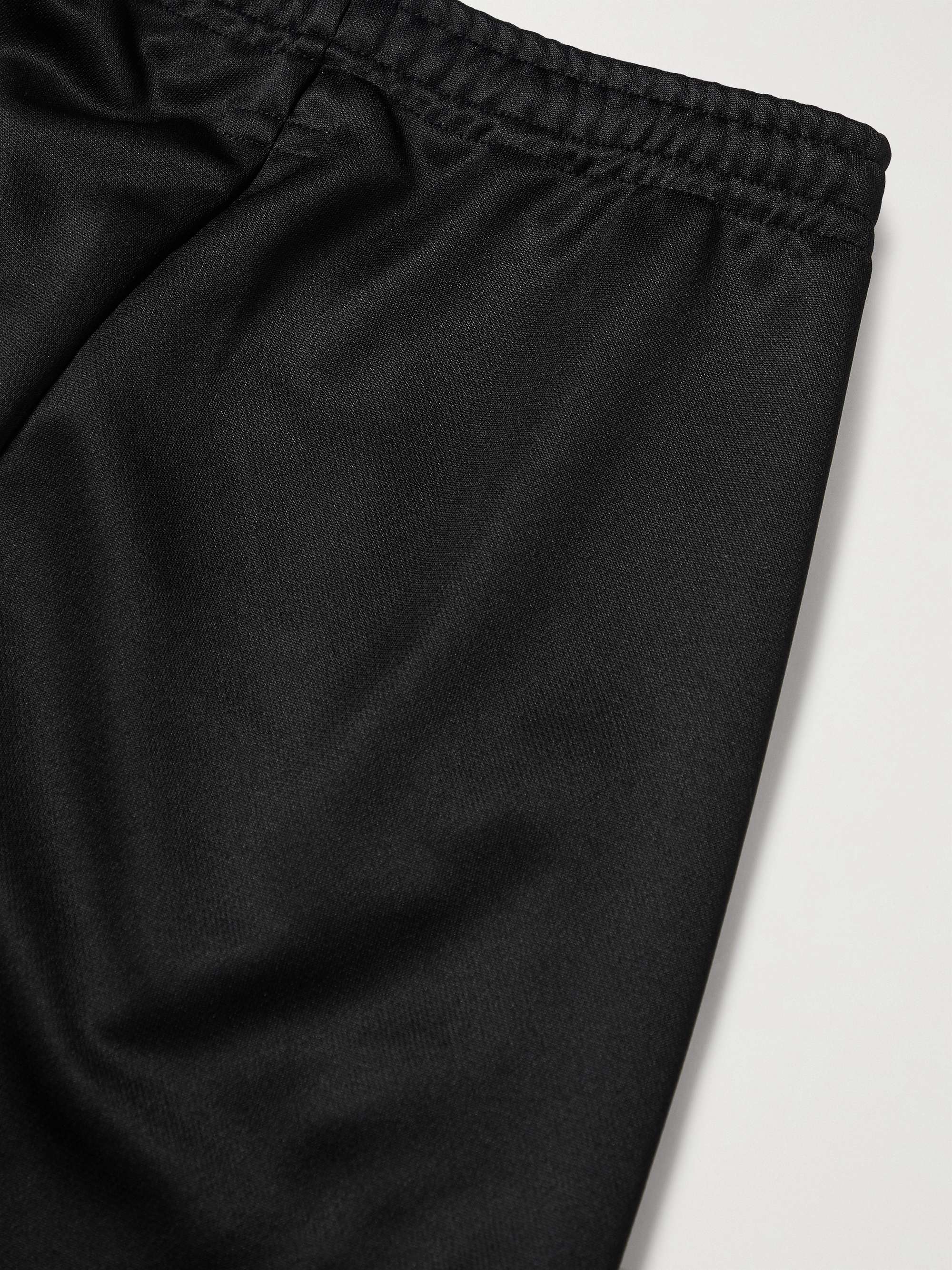 KAPITAL Wide-Leg Embroidered Velvet-Trimmed Tech-Jersey Track Pants