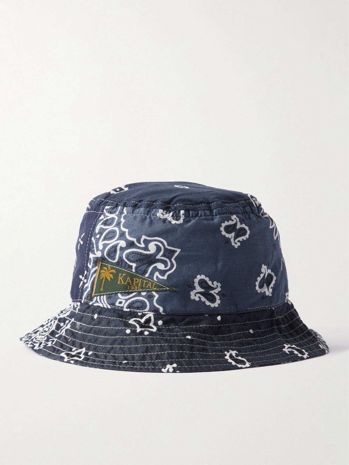 Kapital Logo-appliquéd Bandana-print Cotton-voile Bucket Hat In Multicolor