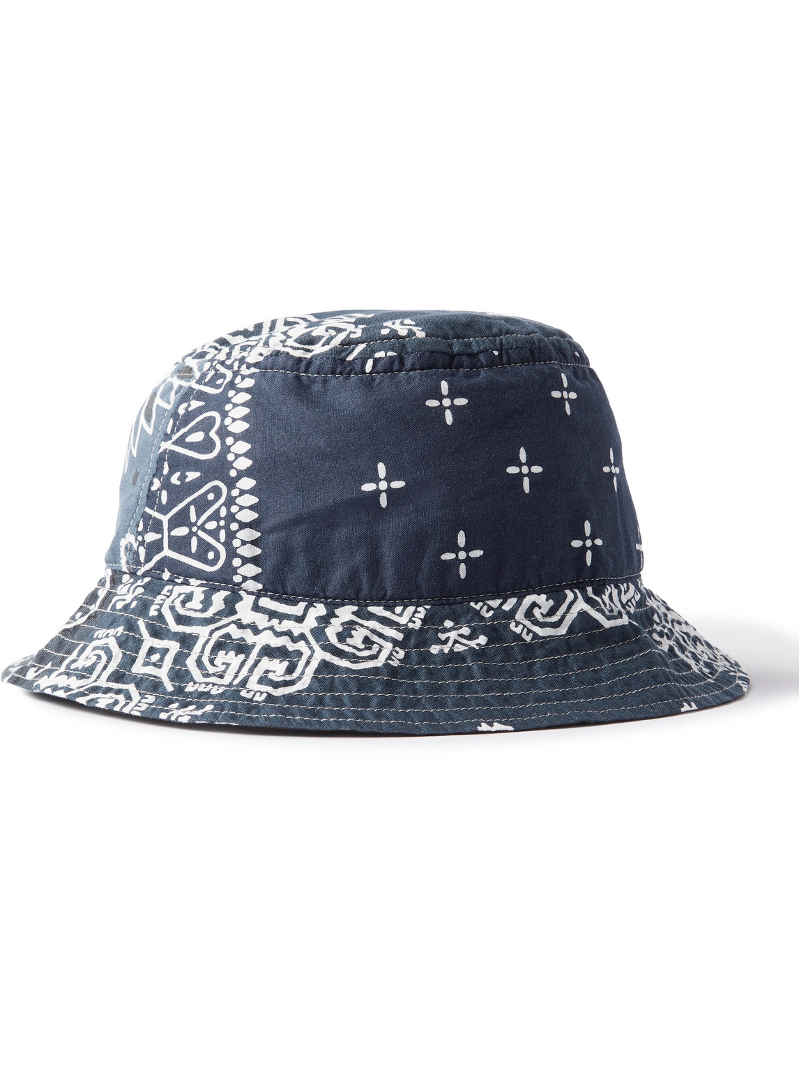 Logo-Appliquéd Bandana-Print Cotton-Voile Bucket Hat