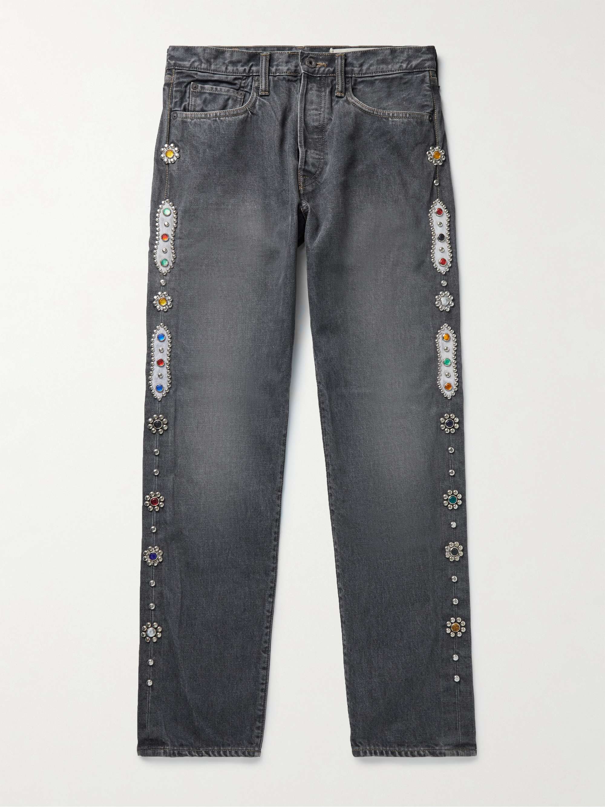 KAPITAL Straight-Leg Embellished Jeans