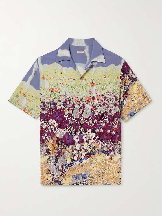 mrporter.com | Convertible-Collar Printed Crepe Shirt