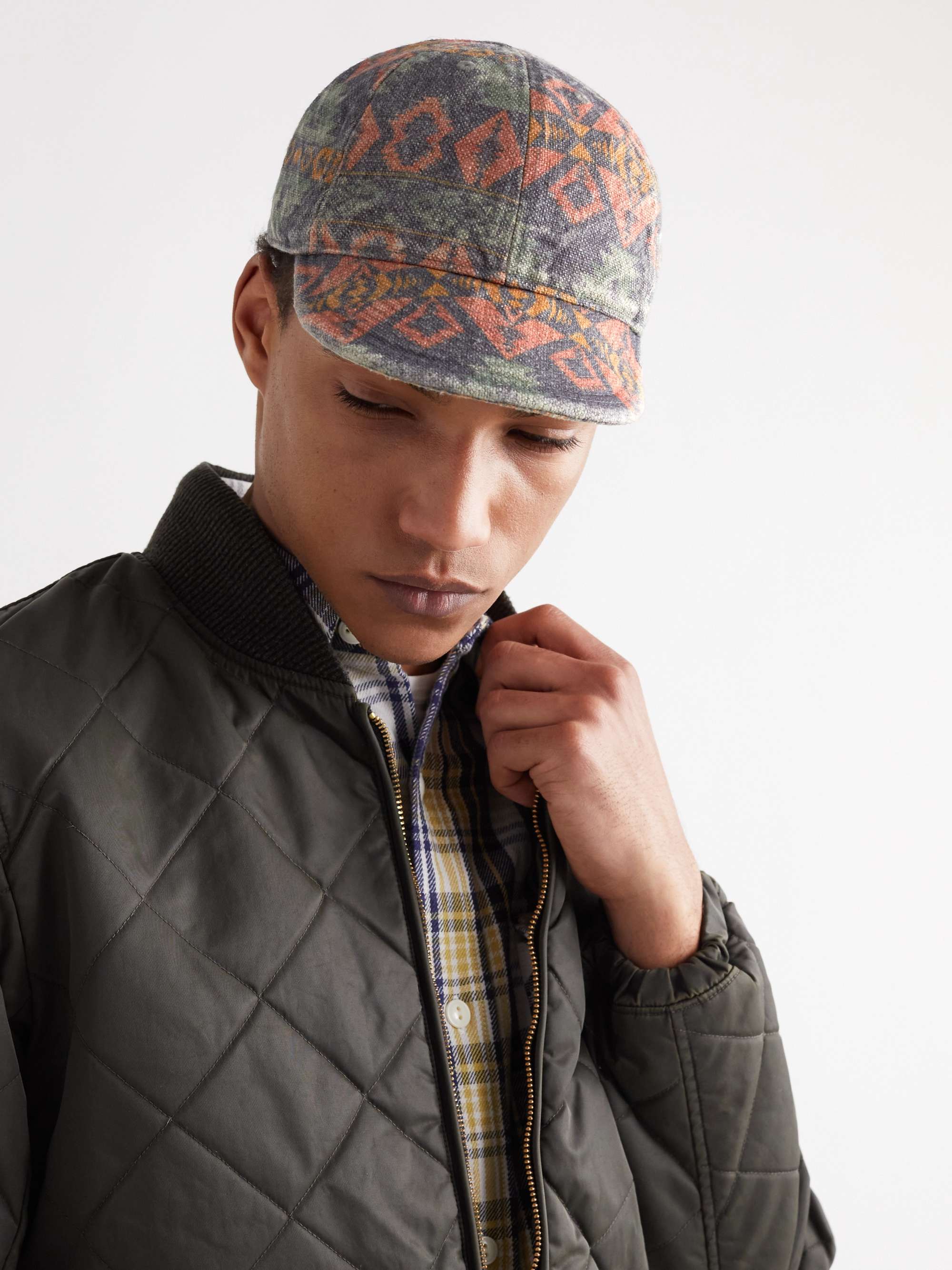 RRL Printed Linen-Canvas Baseball Cap
