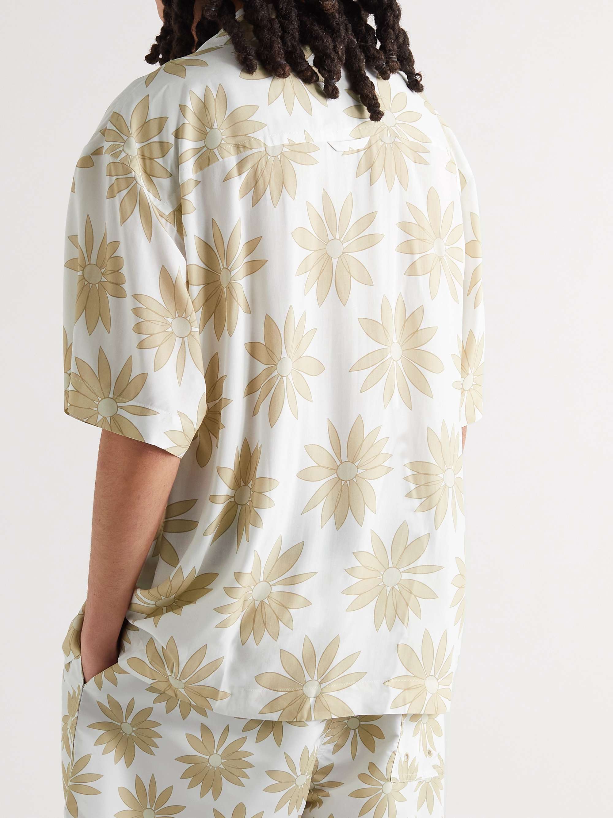 JACQUEMUS Jean Camp-Collar Floral-Print Poplin Shirt