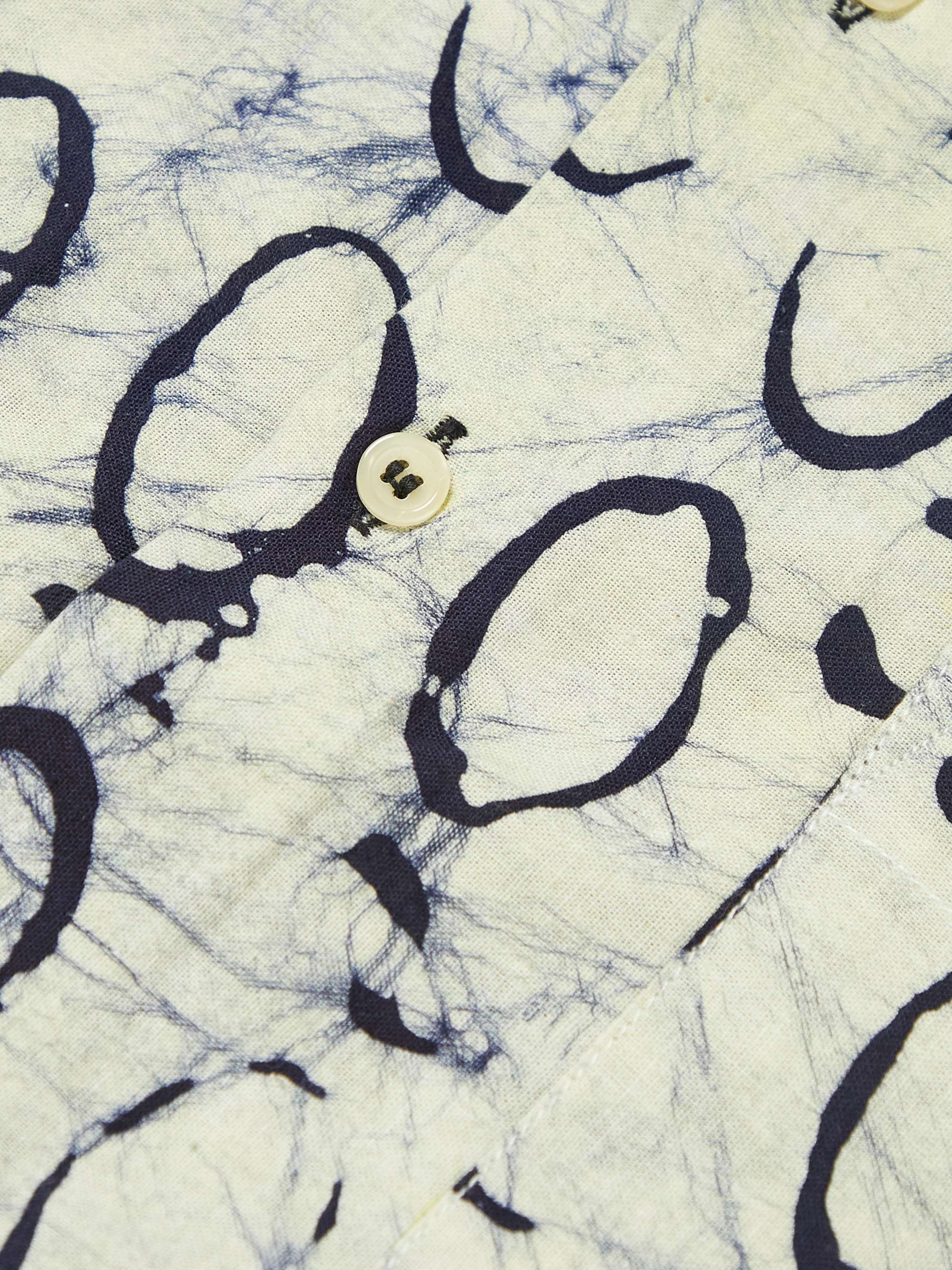 OBIDA Twill-Trimmed Printed Cotton-Poplin Shirt