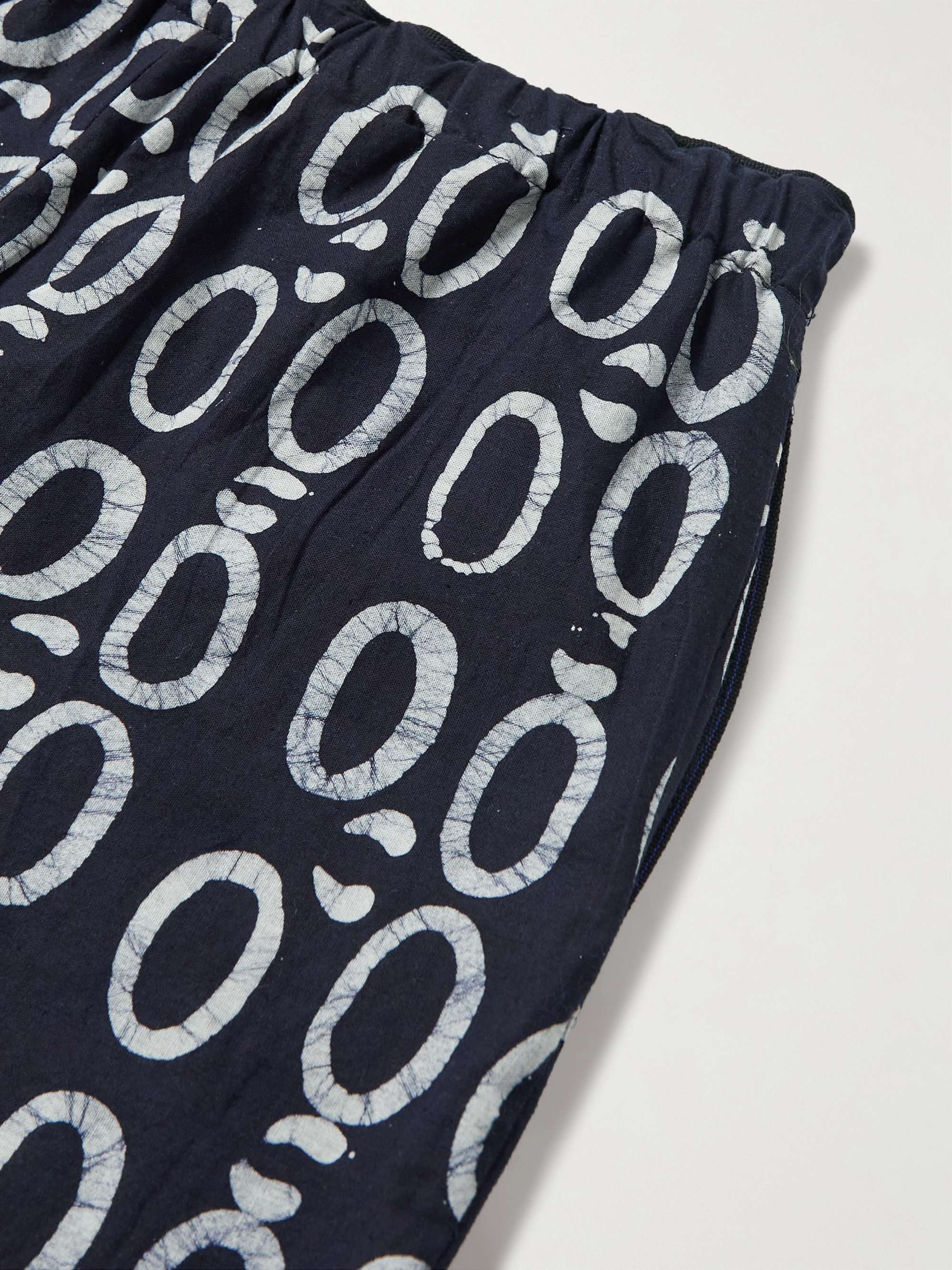 OBIDA Tapered Printed Cotton-Jersey Drawstring Trousers