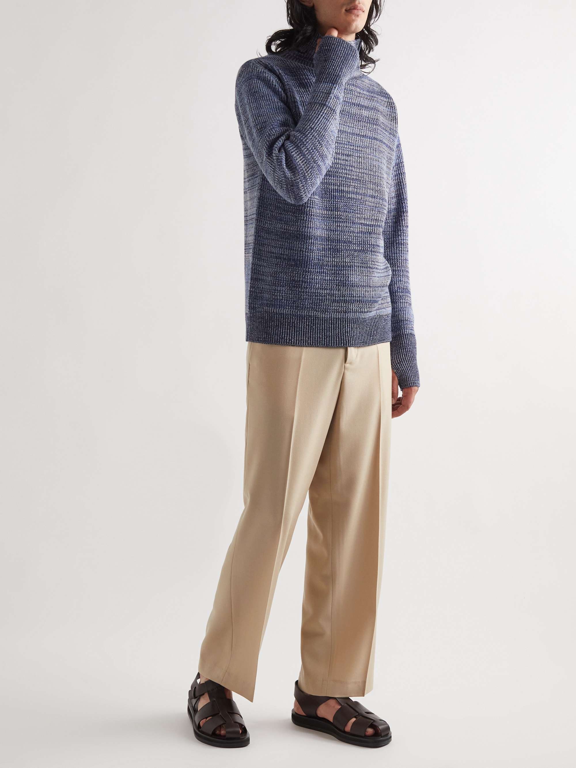 BARENA Cimador Ribbed Wool Mock-Neck Sweater