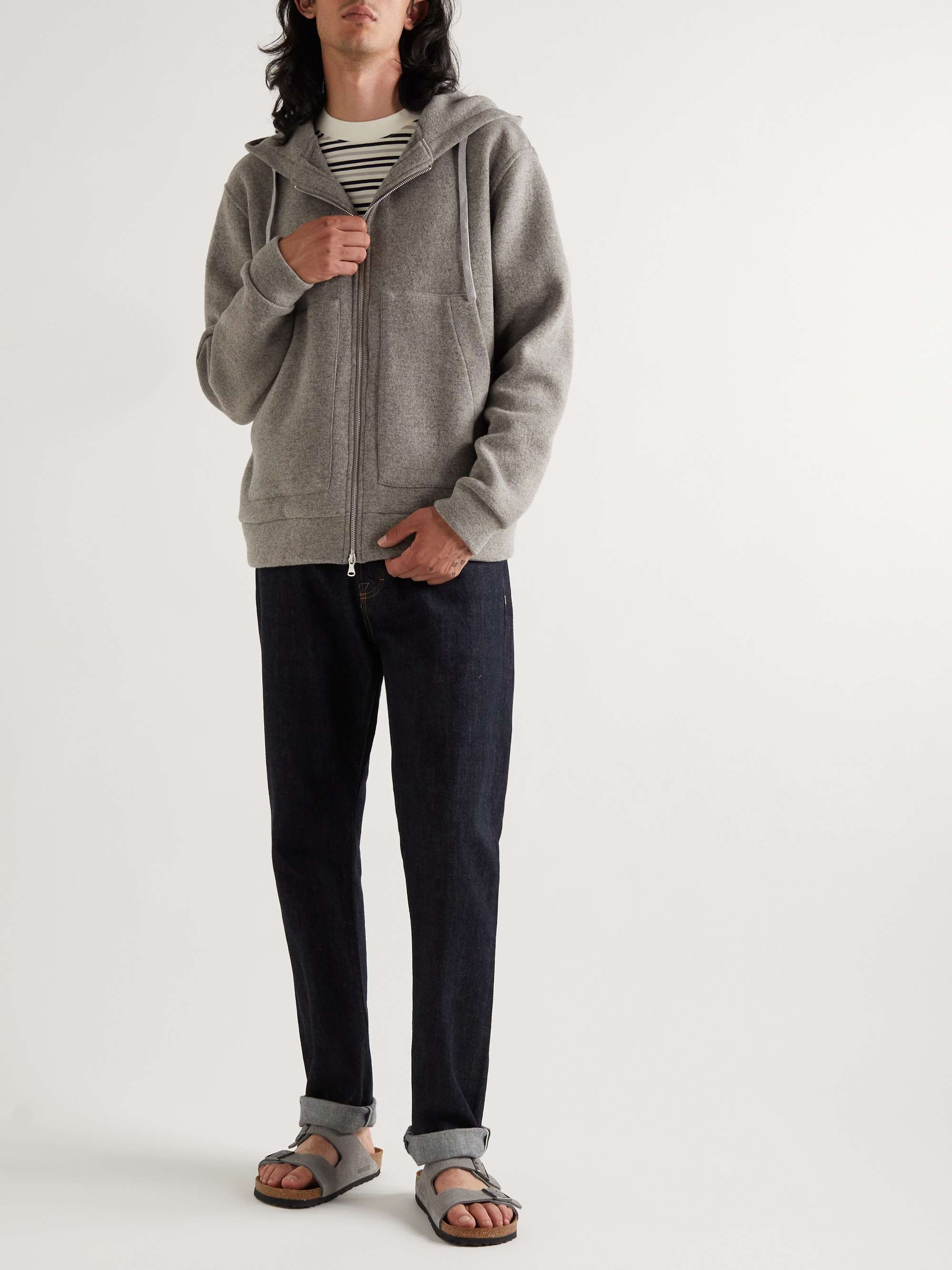 BARENA Andana Wool-Blend Zip-Up Hoodie