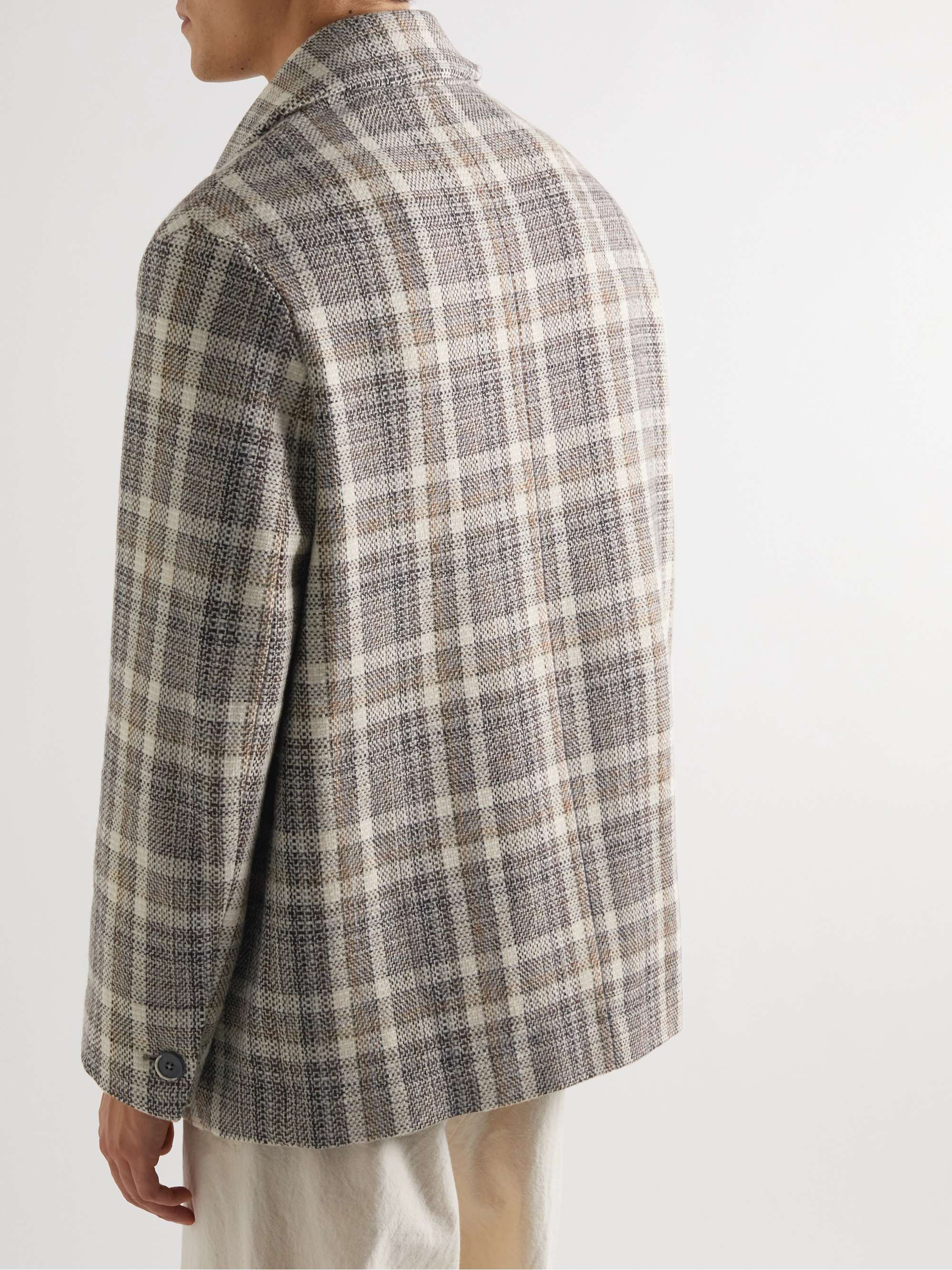 BARENA Checked Wool-Blend Shirt Jacket