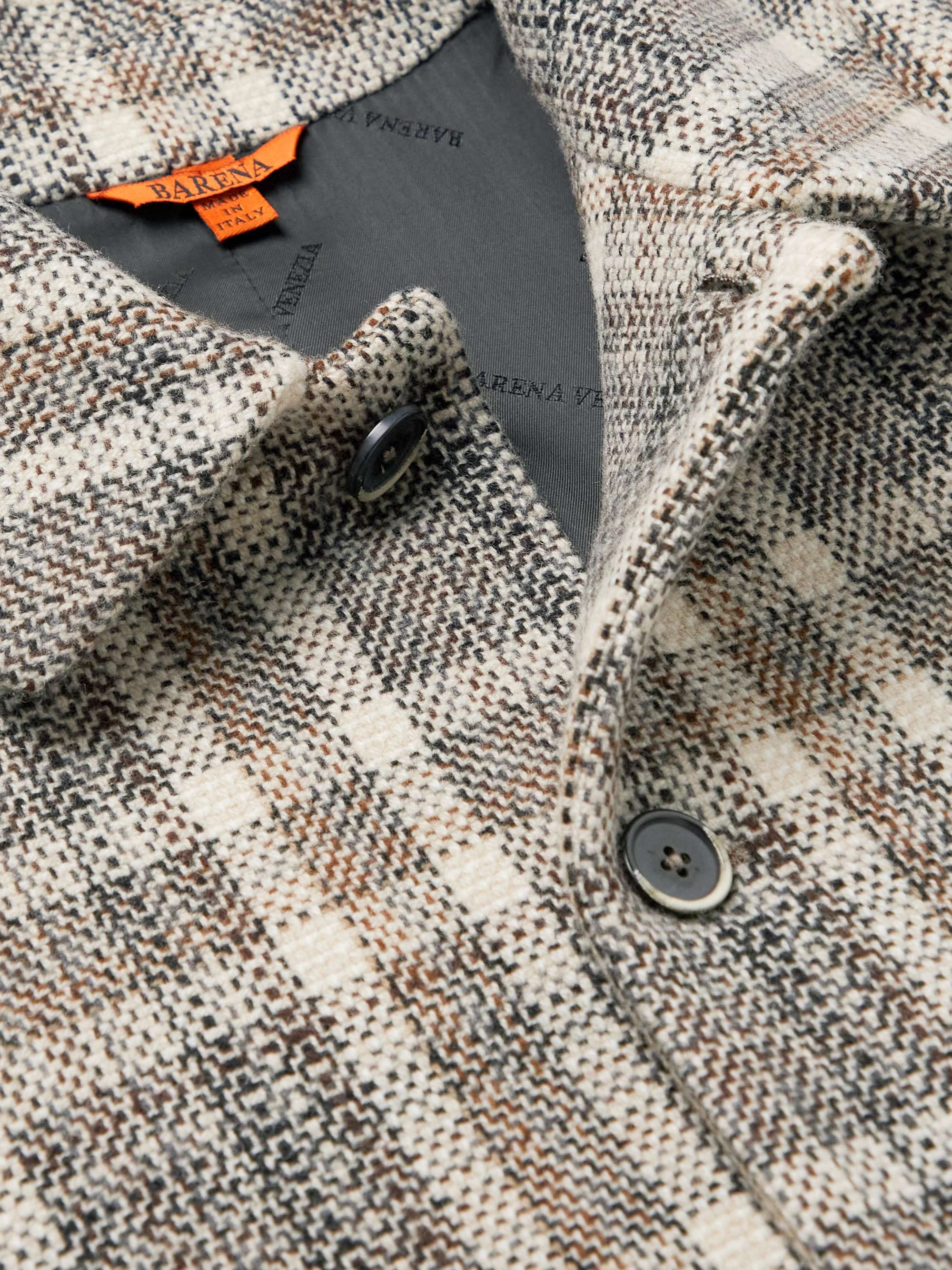 BARENA Checked Wool-Blend Shirt Jacket