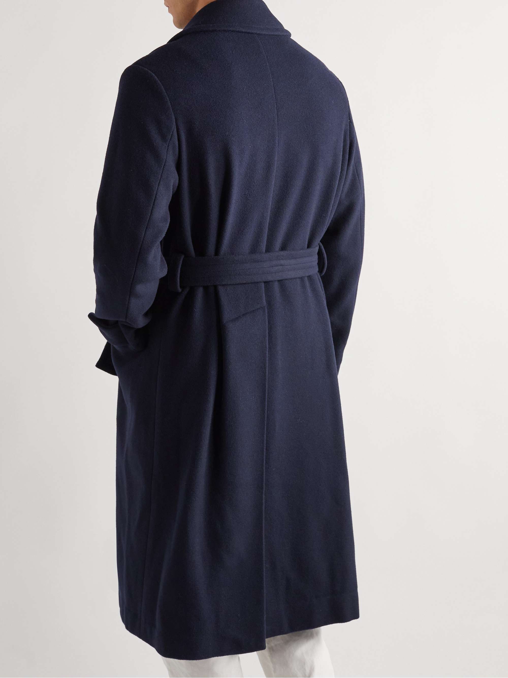 BARENA Leuter Double-Breasted Belted Wool-Blend Overcoat