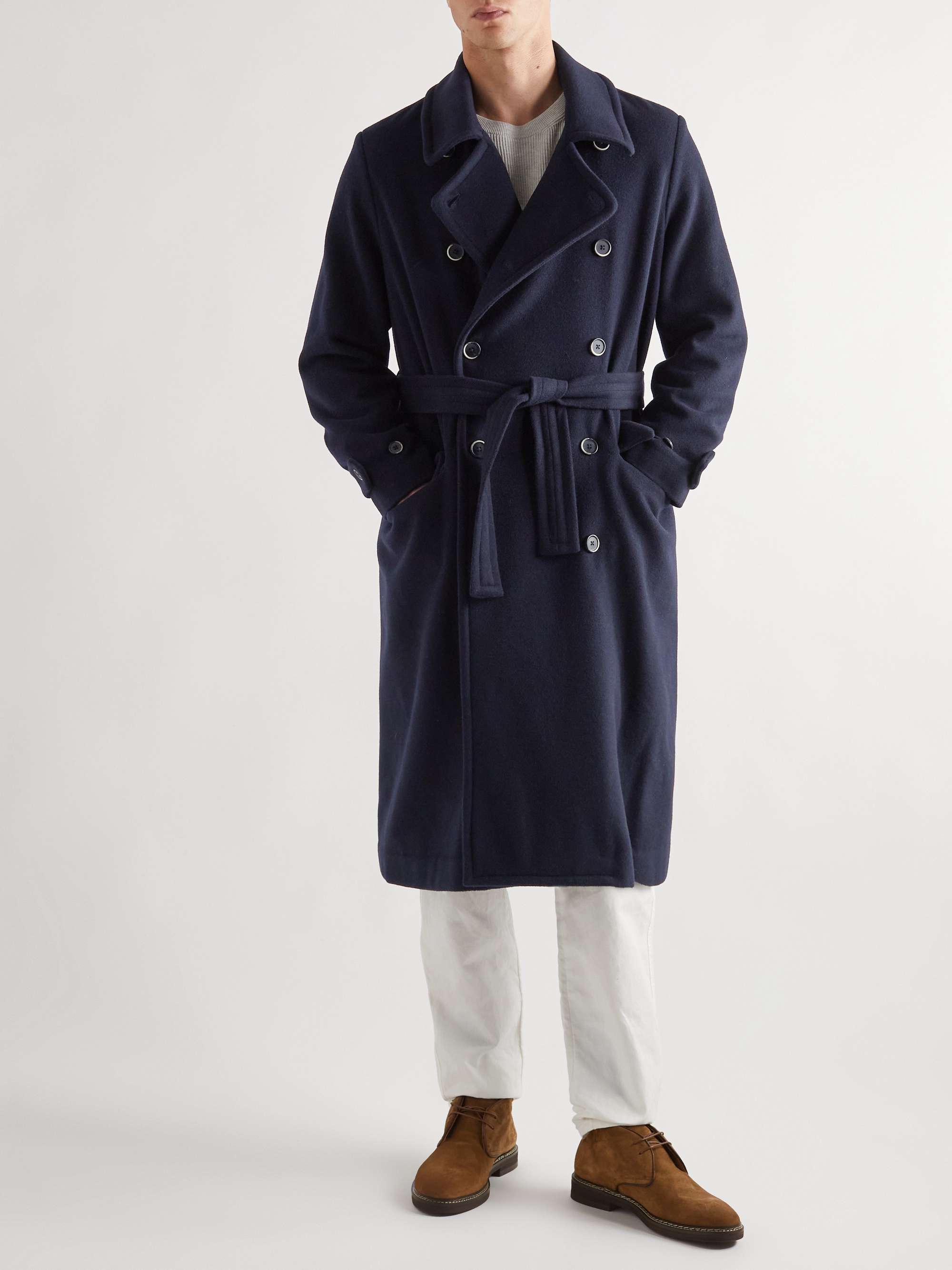 Belted Wool Trench Coat