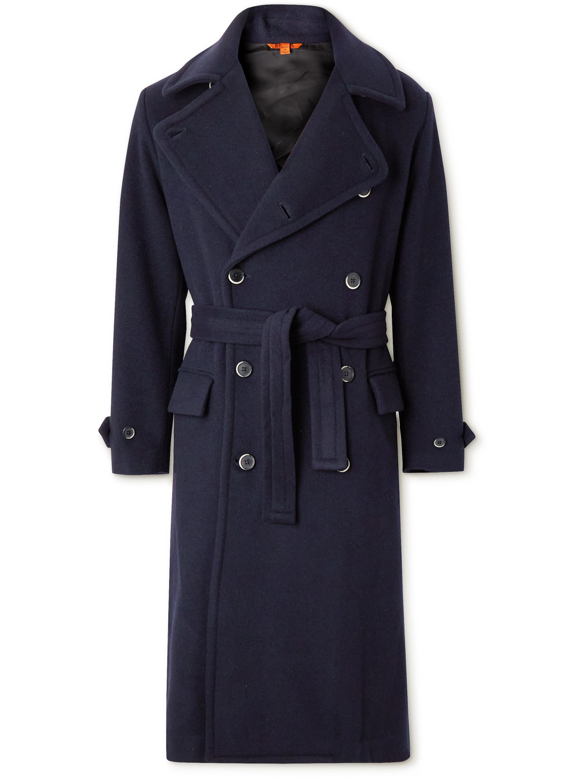 Leuter Double-Breasted Belted Wool-Blend Overcoat