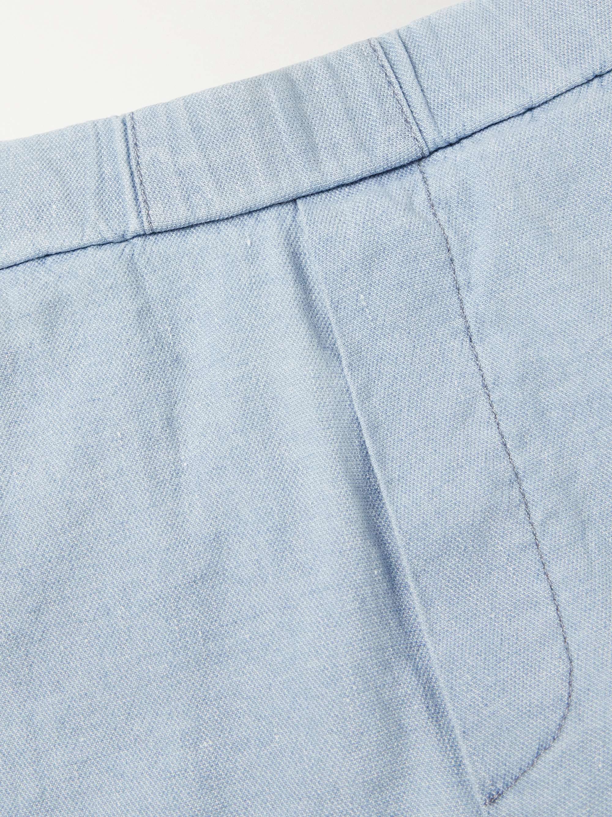 BARENA Straight-Leg Linen-Piqué Bermuda Shorts