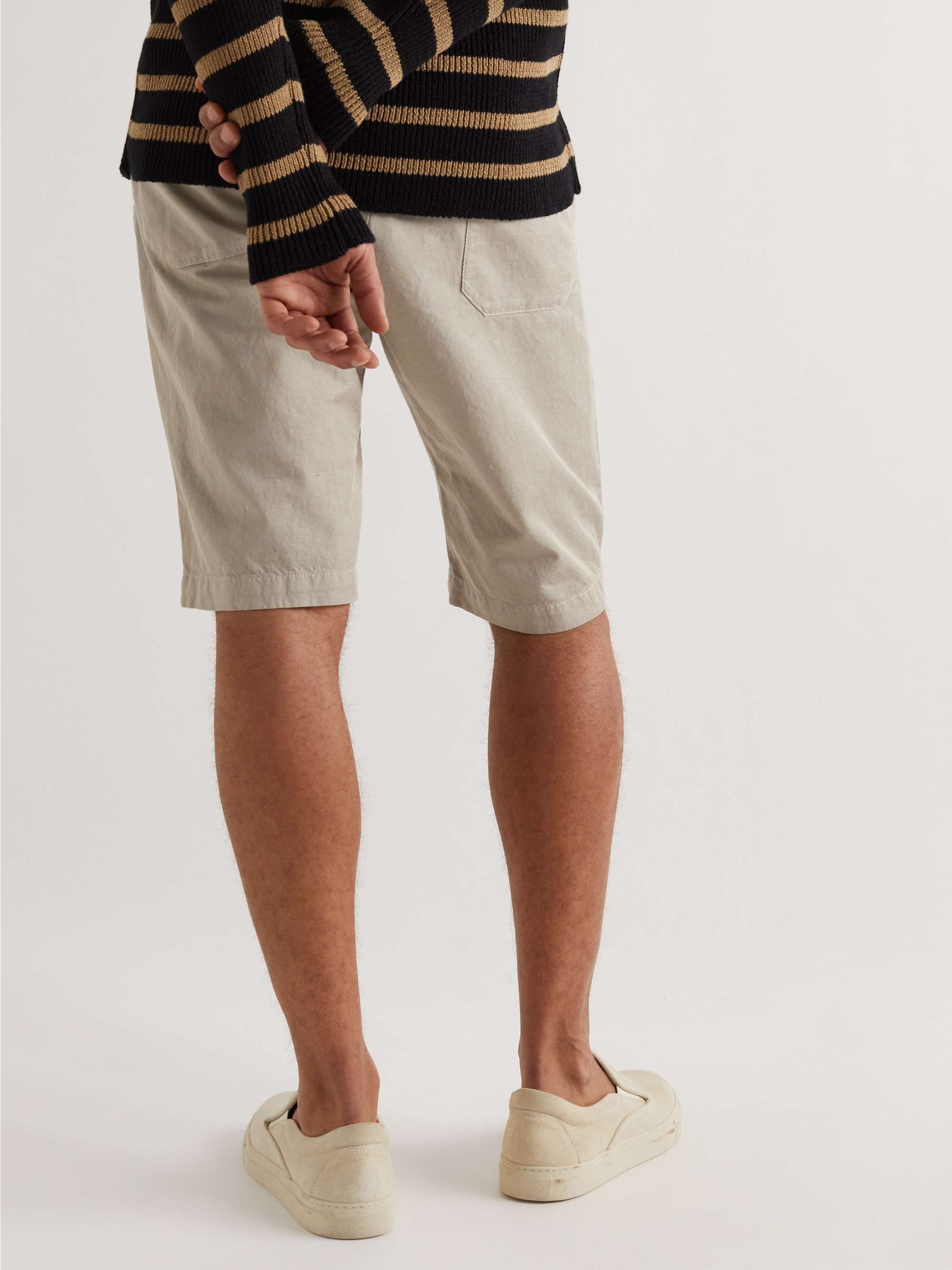 BARENA Agro Maestra Straight-Leg Stretch Cotton and Linen-Blend Shorts