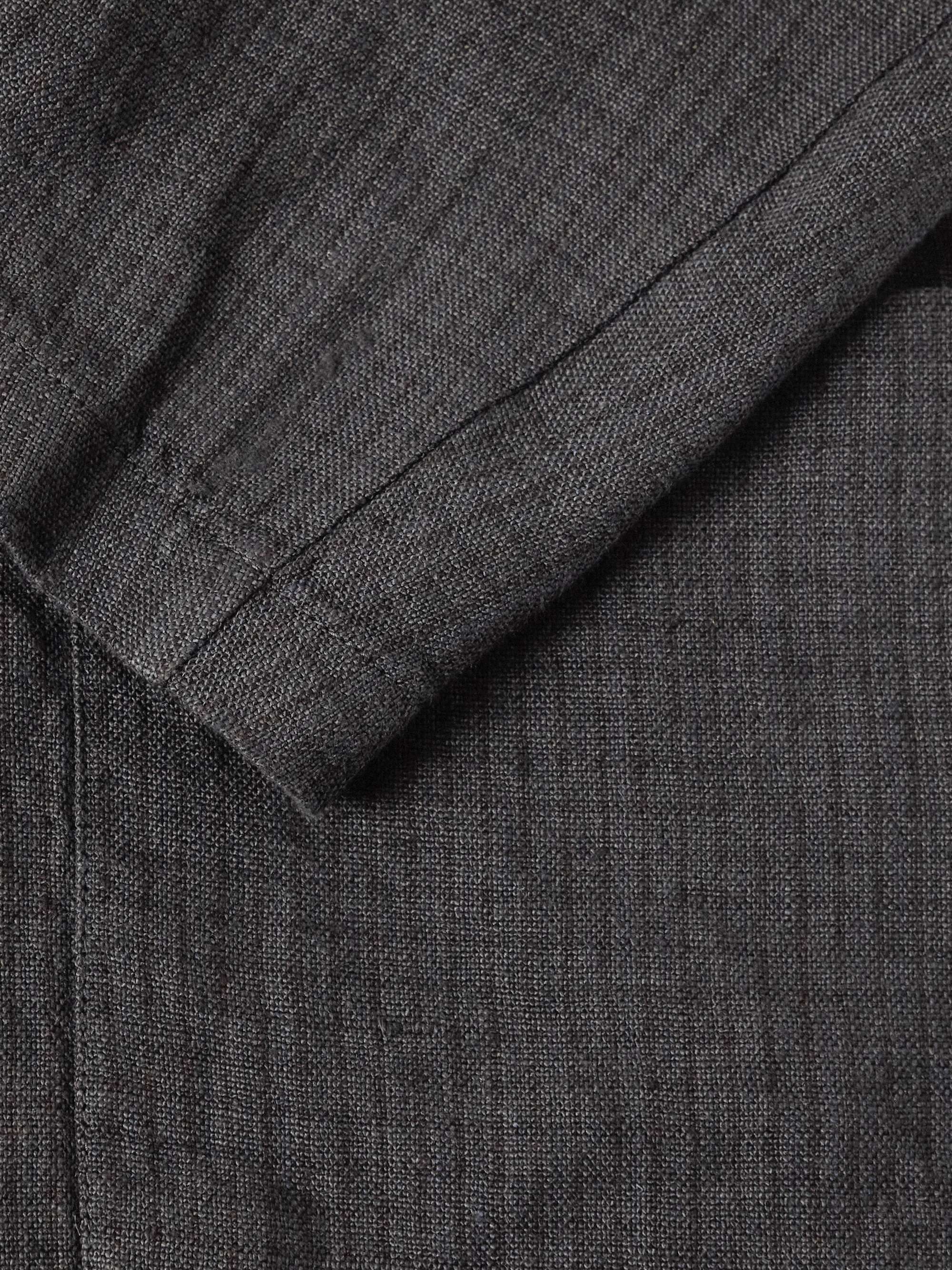 BARENA Torceo Pié Striped Linen Suit Jacket
