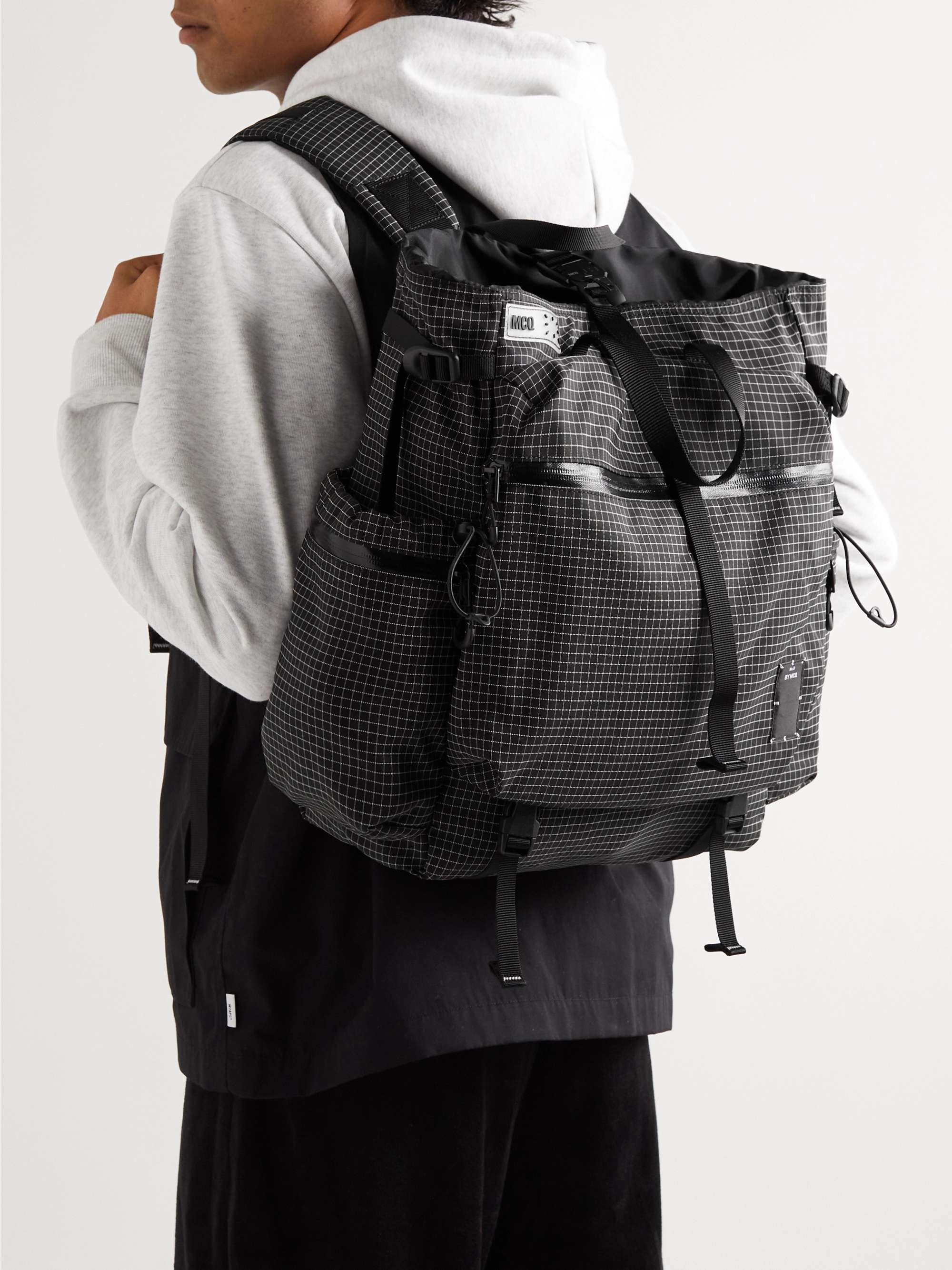 MCQ Logo-Appliquéd Checked Ripstop Backpack for Men | MR PORTER